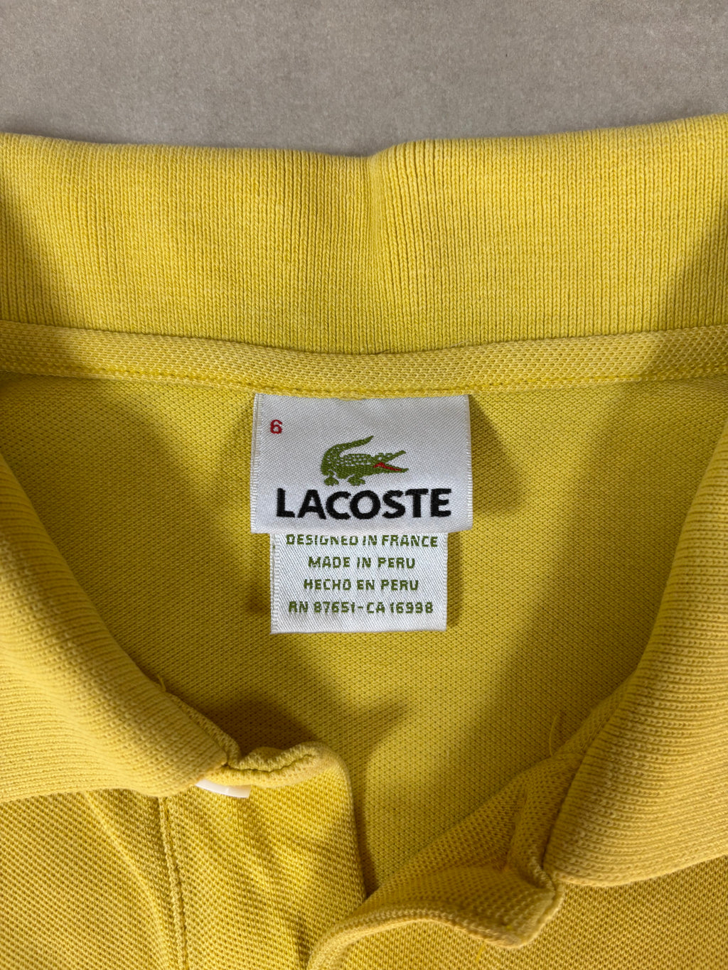 Lacoste Yellow Classic Polo Shirt