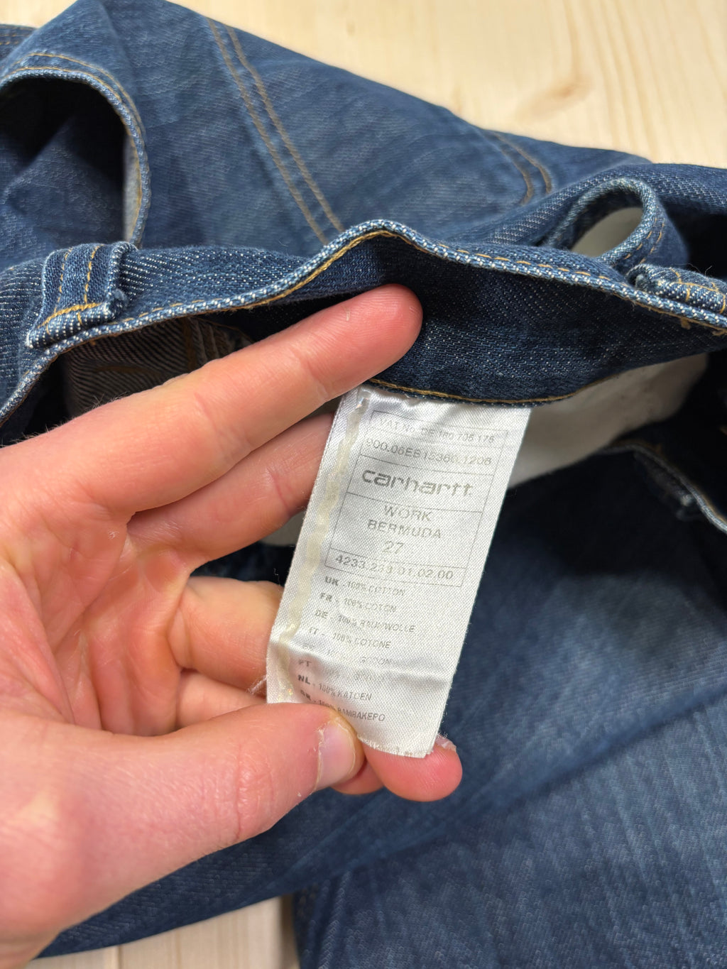 Vintage Carhartt Denim Work Shorts Dark Wash