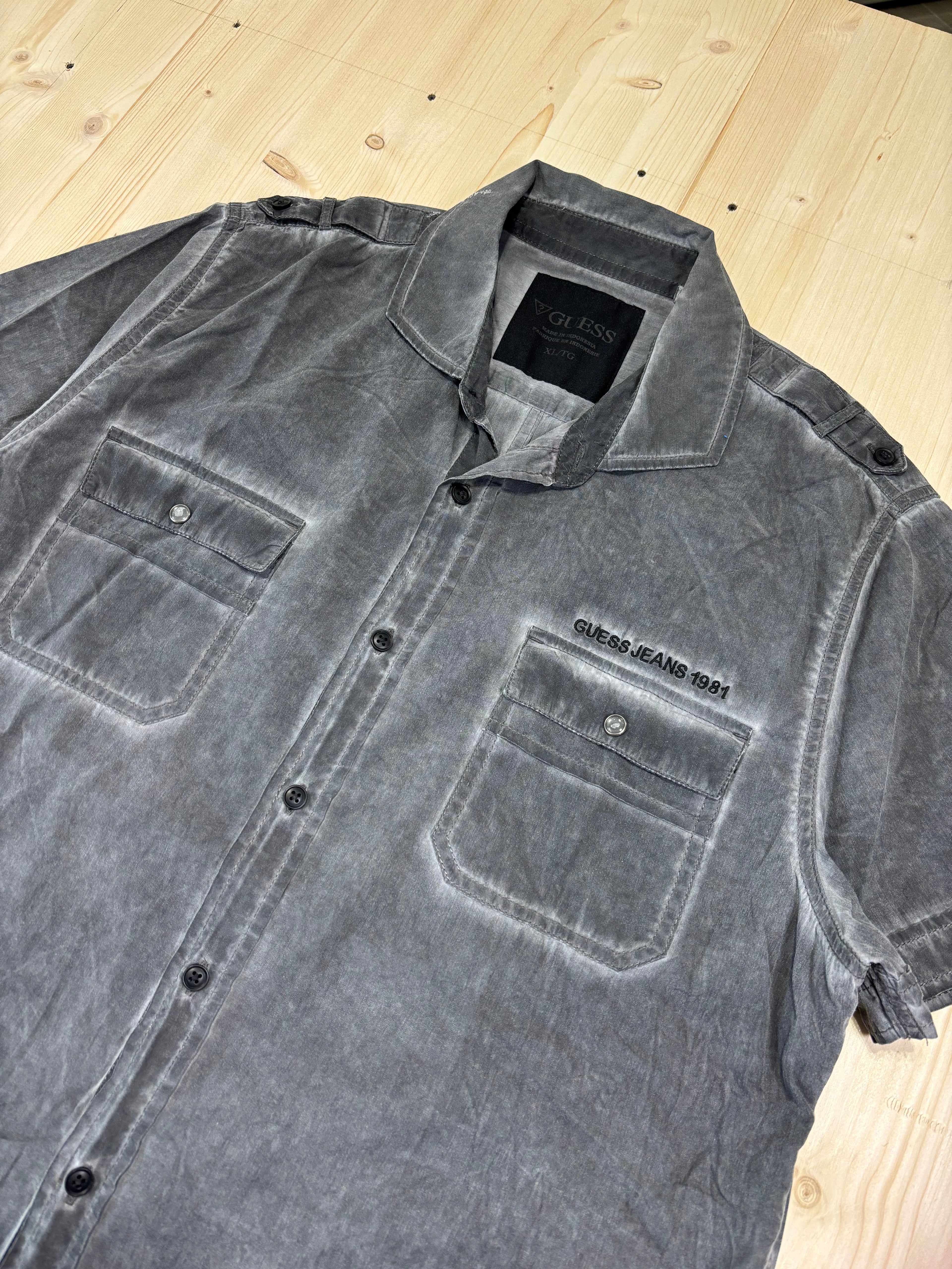 Guess Jeans 1981 Washed Grey Short Sleeve Shirt