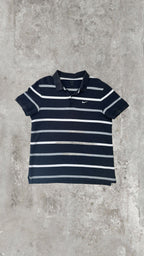 Polo Nike Uomo Nera a Righe con Logo Ricamato – Regular Fit