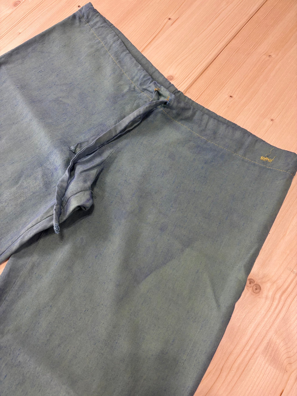 Pantalone Capri Donna Azzurro con Laccio Vintage