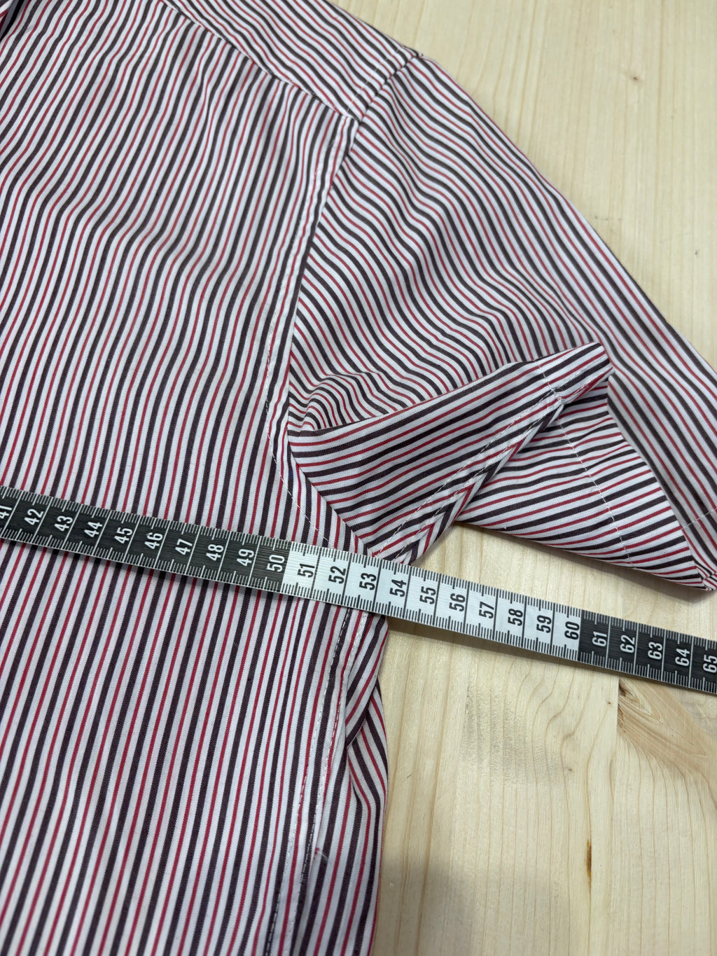 Camicia Cropped Vintage a Righe Biaggini Rosso/Bianco