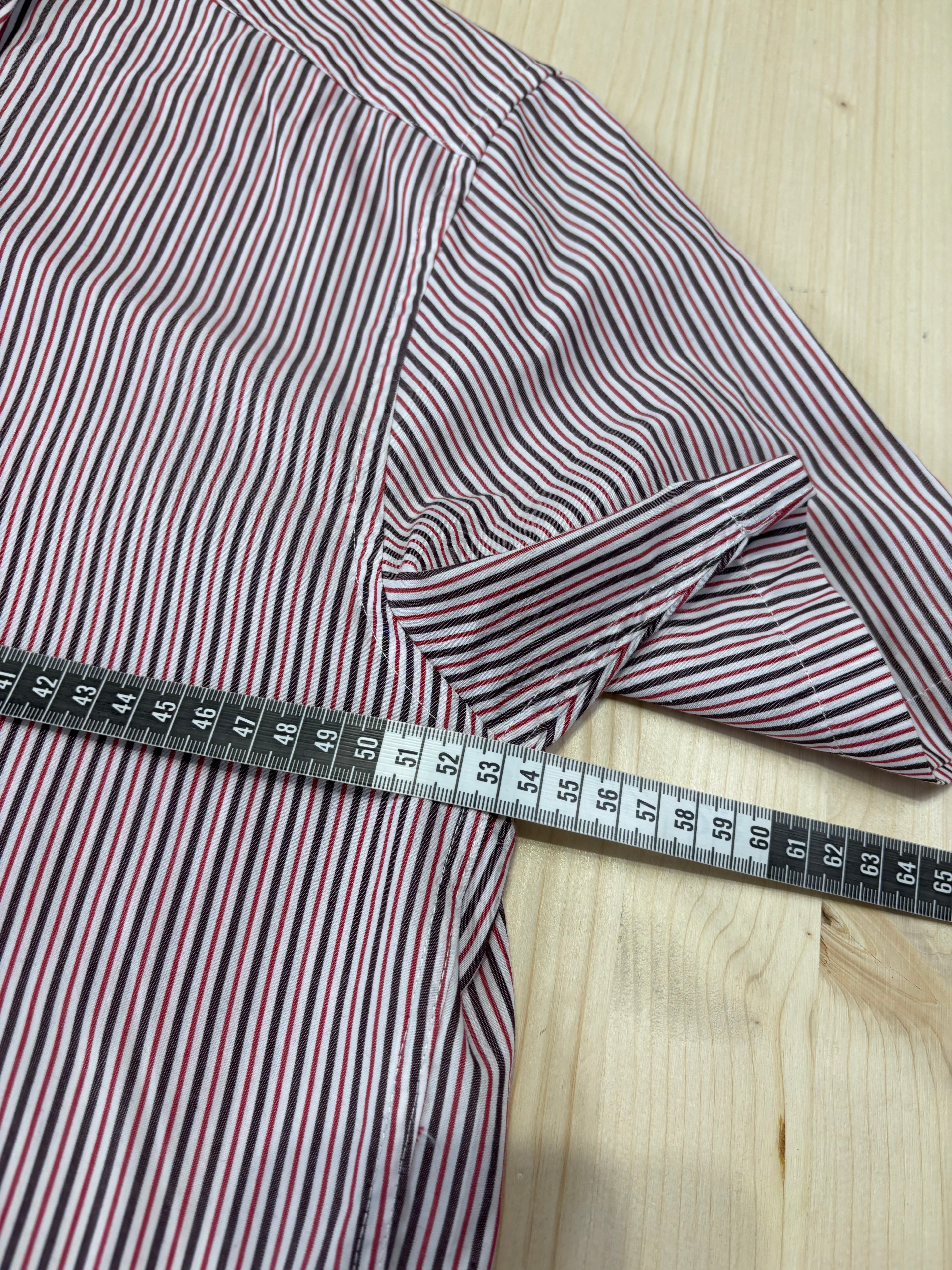 Camicia Cropped Vintage a Righe Biaggini Rosso/Bianco