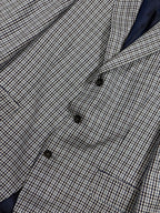 Vintage Schmitt & Lair Blazer Wool & Silk – Micro Check Blu & Bianco, Made in Germany