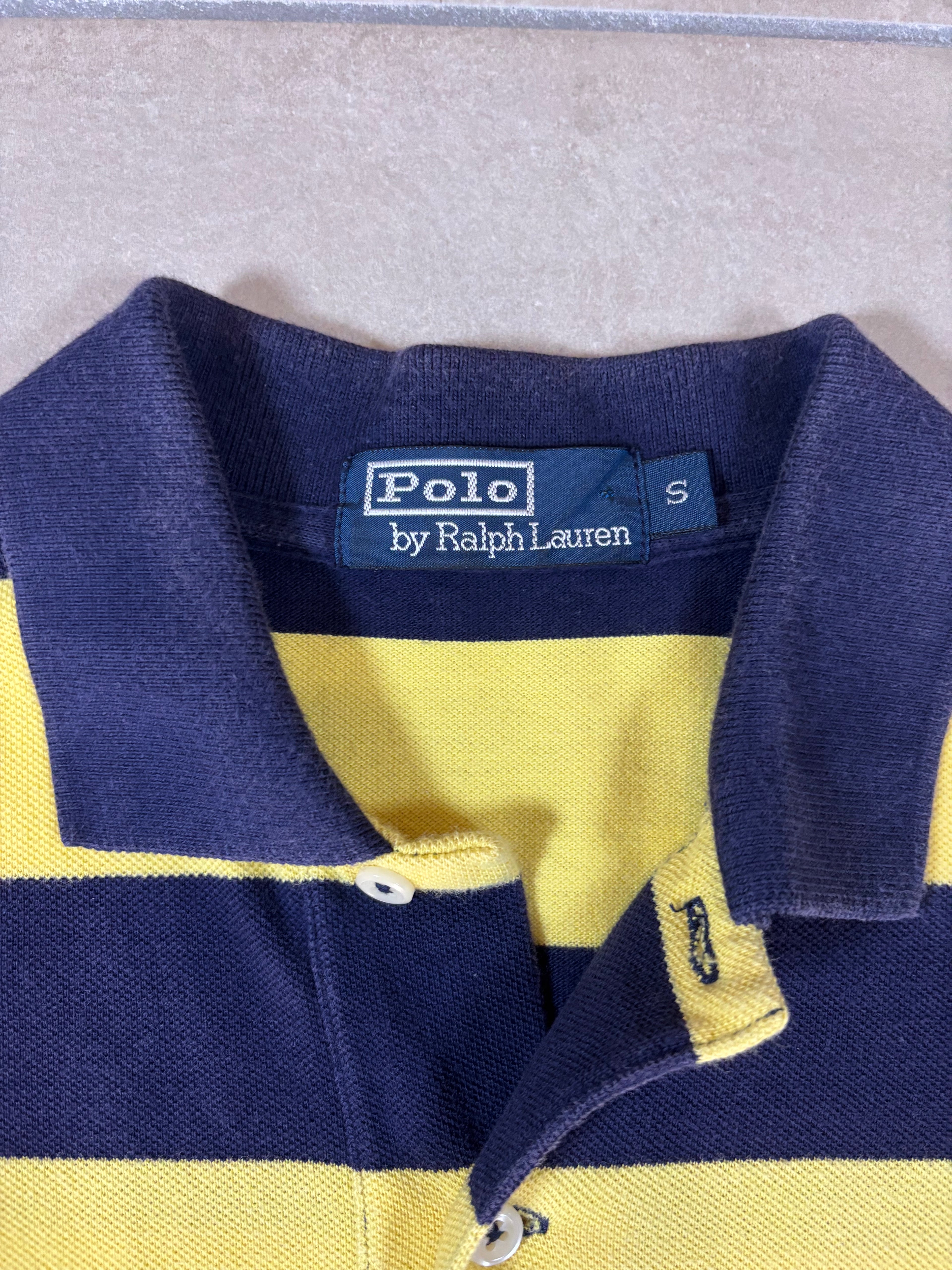 Polo Ralph Lauren Yellow & Navy Striped Polo Shirt