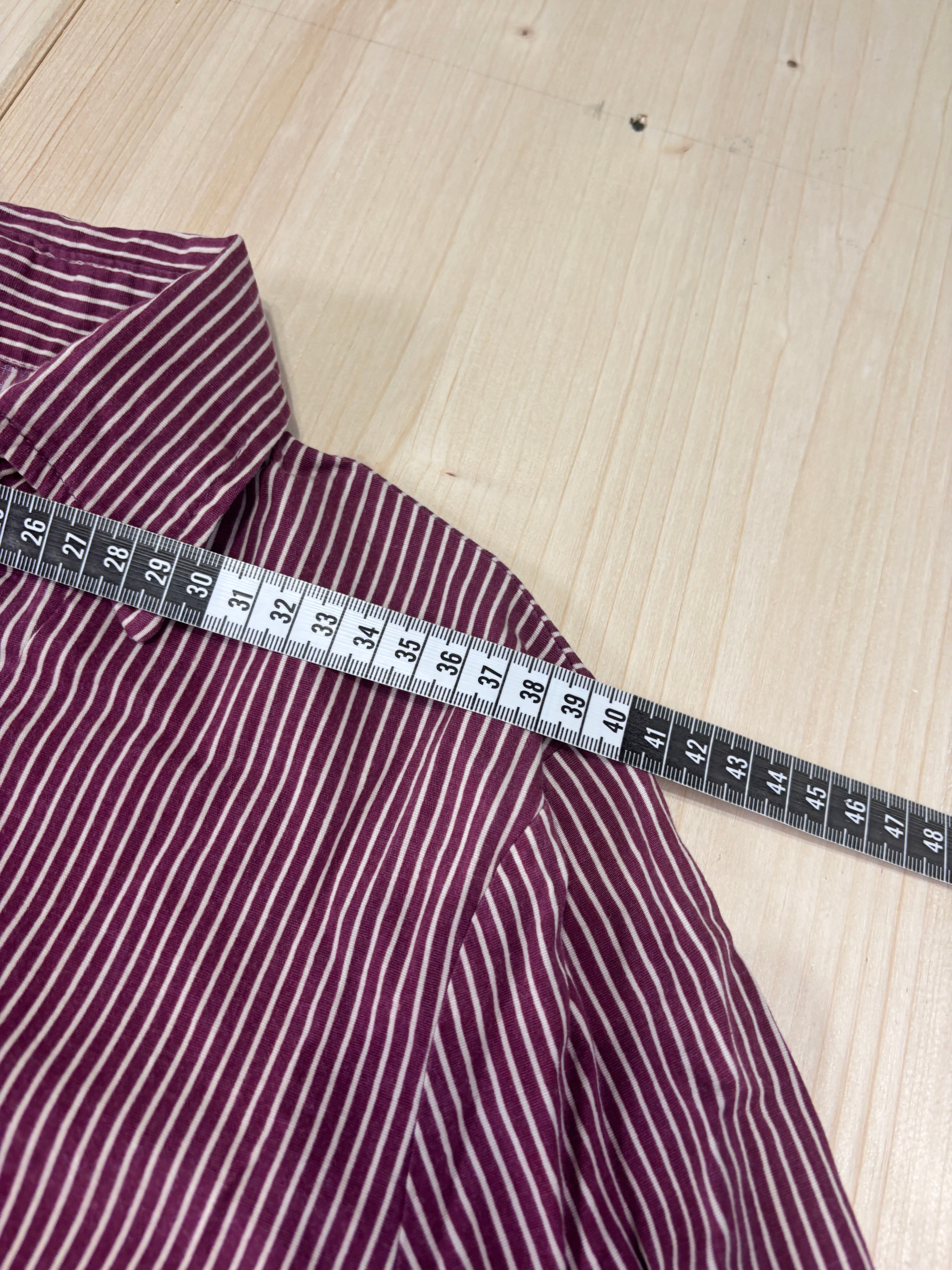 Camicia Donna a Righe Bordeaux Y2K Vintage