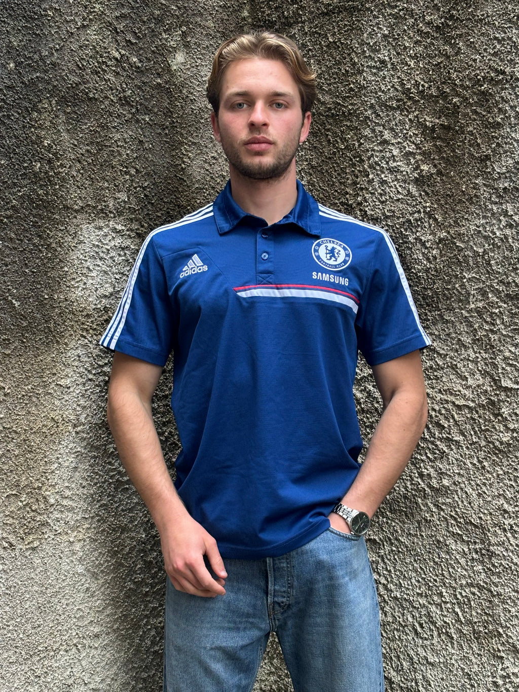 Adidas Chelsea FC Samsung Climalite Polo Shirt Blue 2013/14