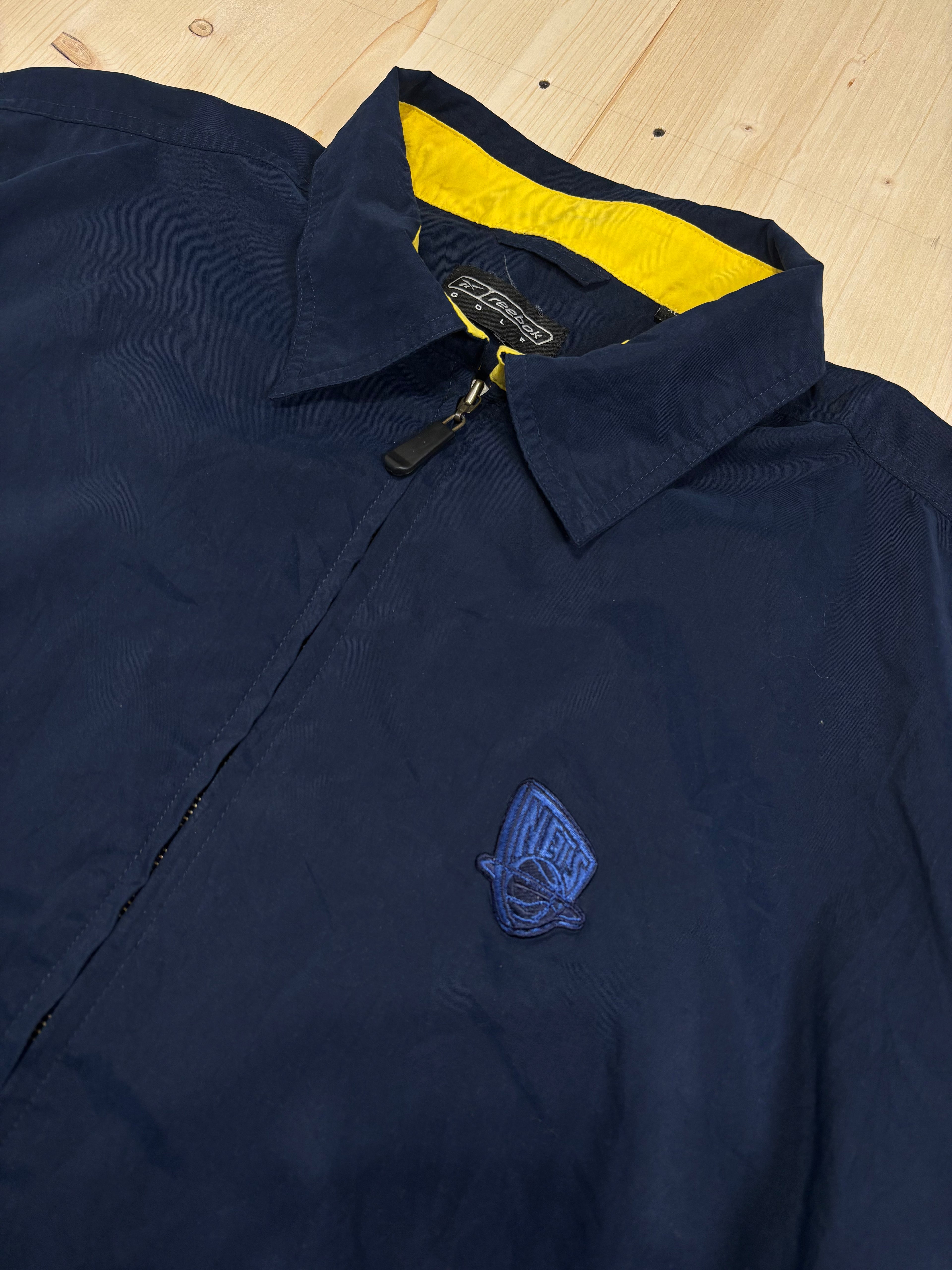 Reebok Golf Vintage Navy Harrington Jacket Yellow Lining