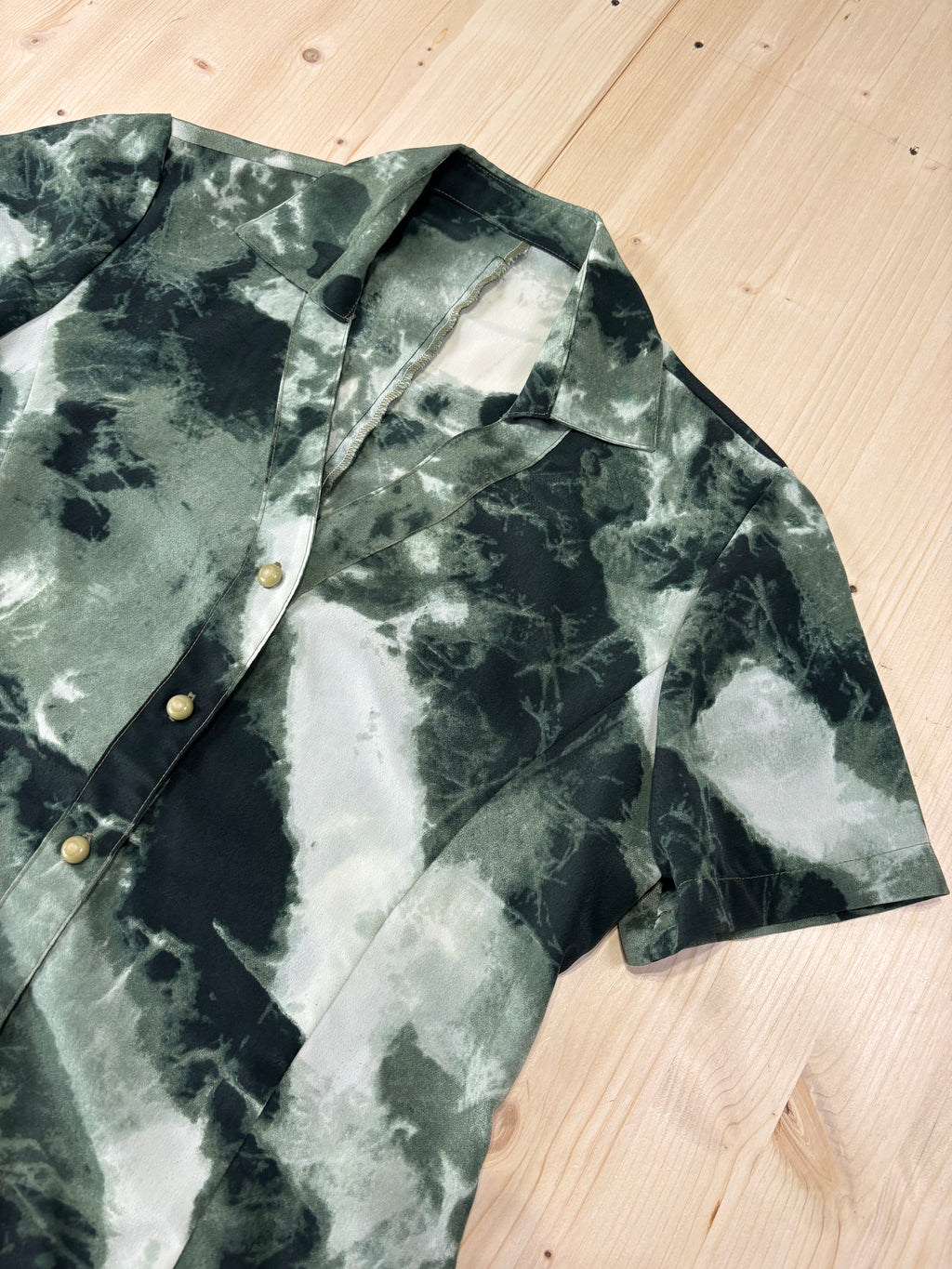 Camicia Donna Y2K Vintage Verde Effetto Tie-Dye