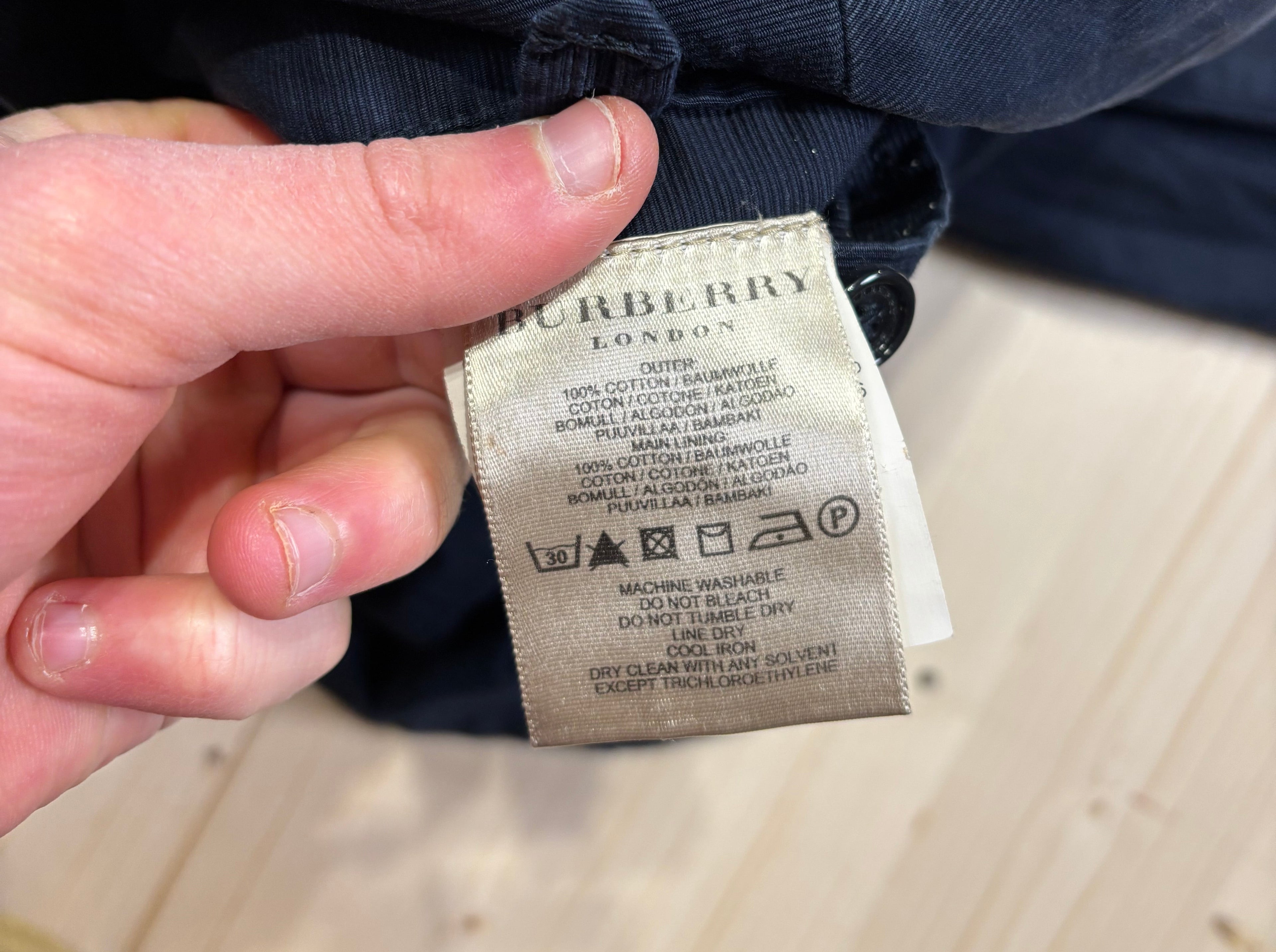 Burberry London Navy Tailored Jacket – Nova Check Lining