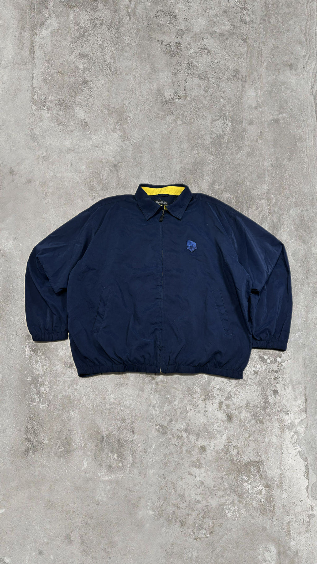 Reebok Golf Vintage Navy Harrington Jacket Yellow Lining