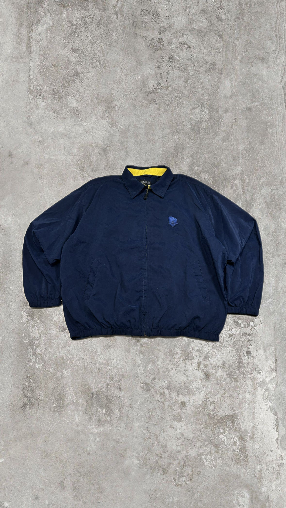 Reebok Golf Vintage Navy Harrington Jacket Yellow Lining