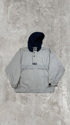 Vintage Chaps Ralph Lauren Hooded Anorak Jacket Beige / Navy