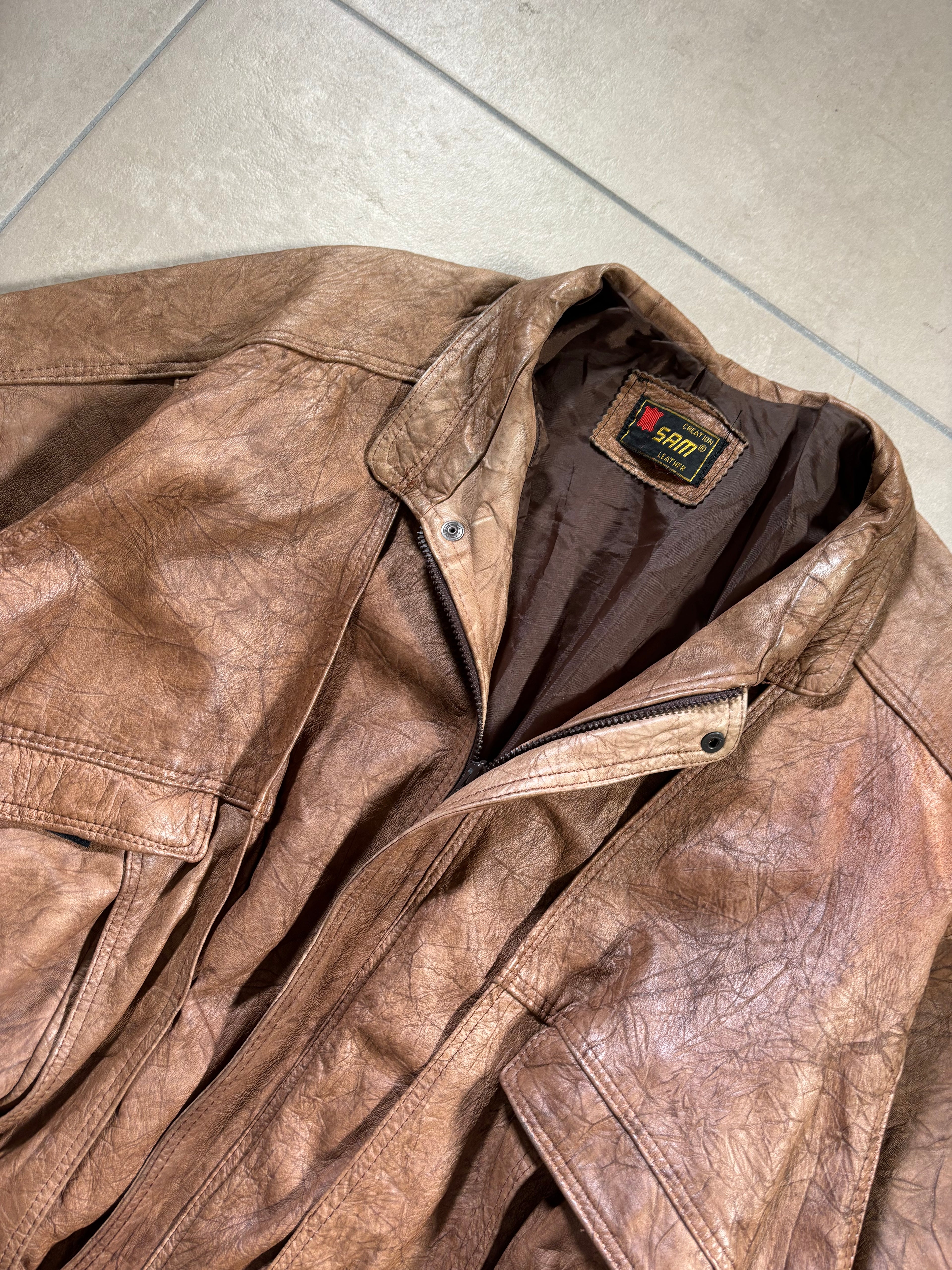 Bomber Vintage 80s in Pelle