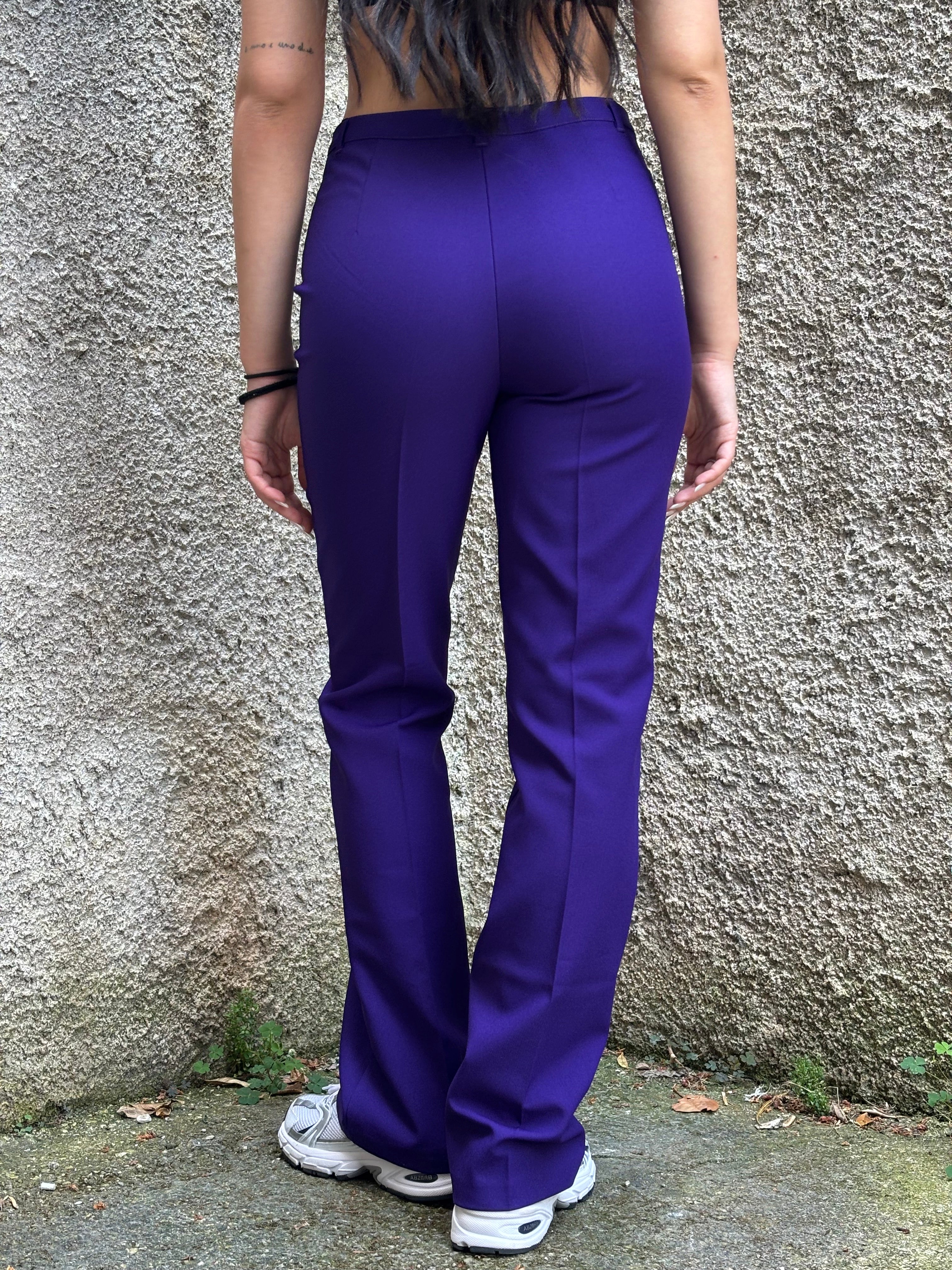 Pantalone Sisley Donna Viola Flare Vintage