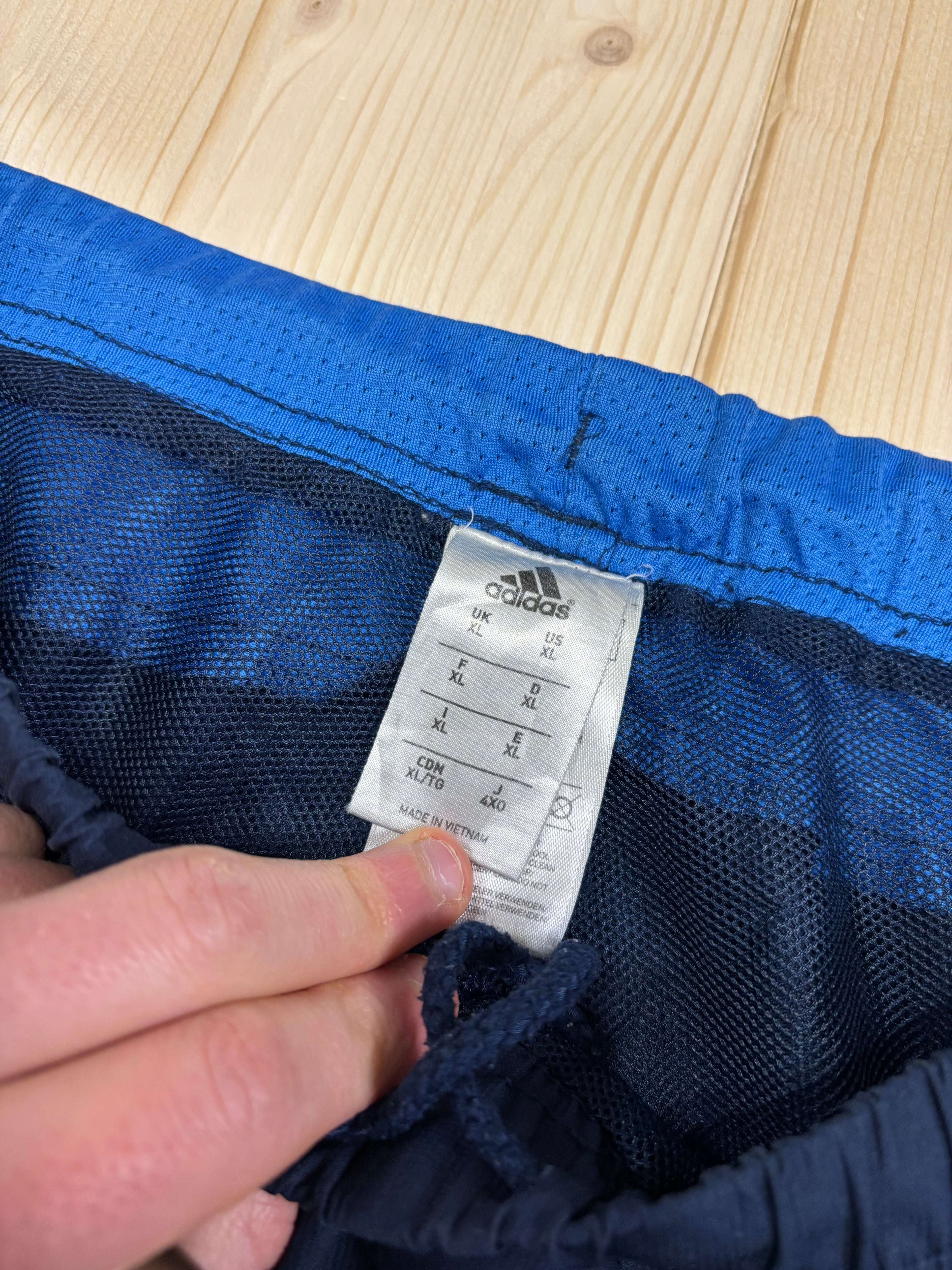 Adidas Vintage Track Pants Blu Navy Rosso Loose Fit