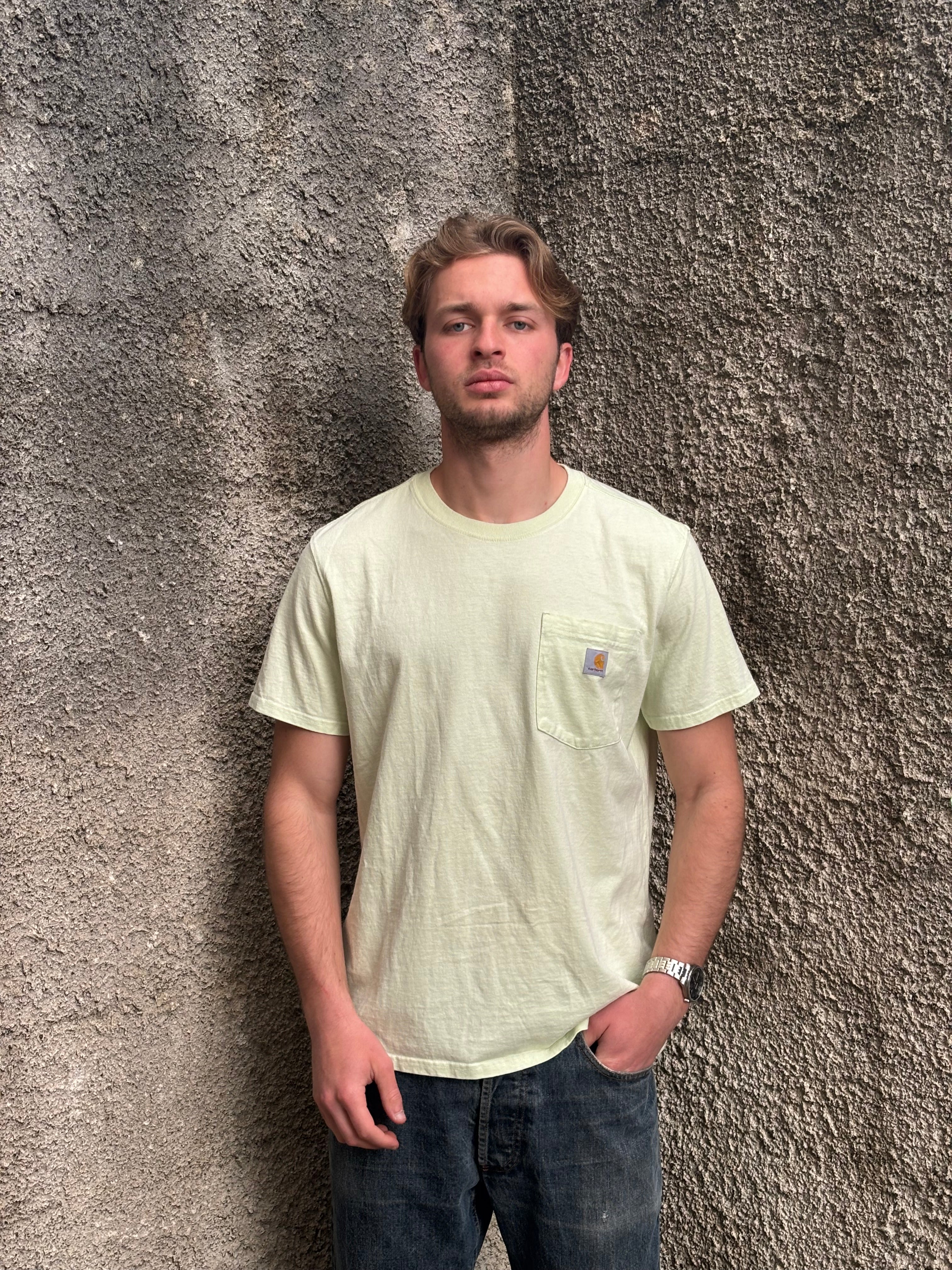 T-Shirt Carhartt Pocket Verde Chiaro Vintage