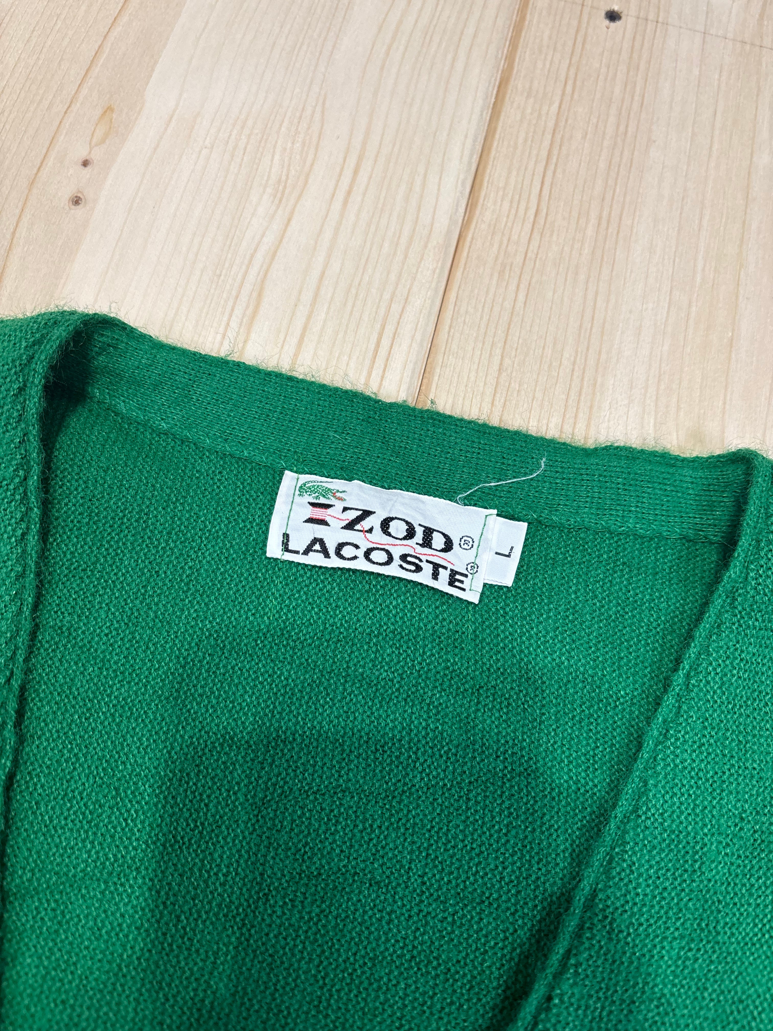 Lacoste Vintage V-Neck Cardigan – Green