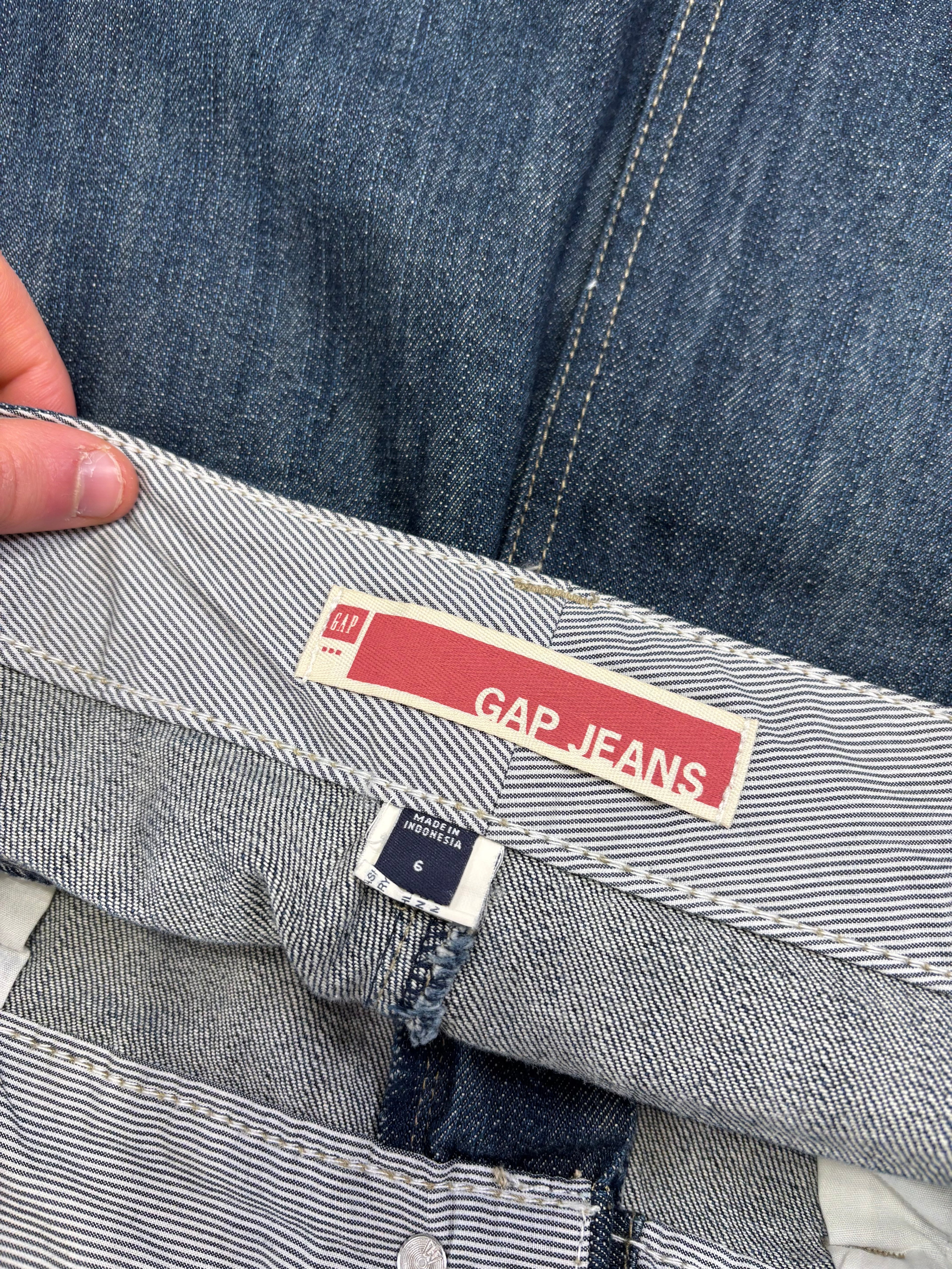 Mini Gonna Gap Vintage in Denim Scuro a Vita Bassa