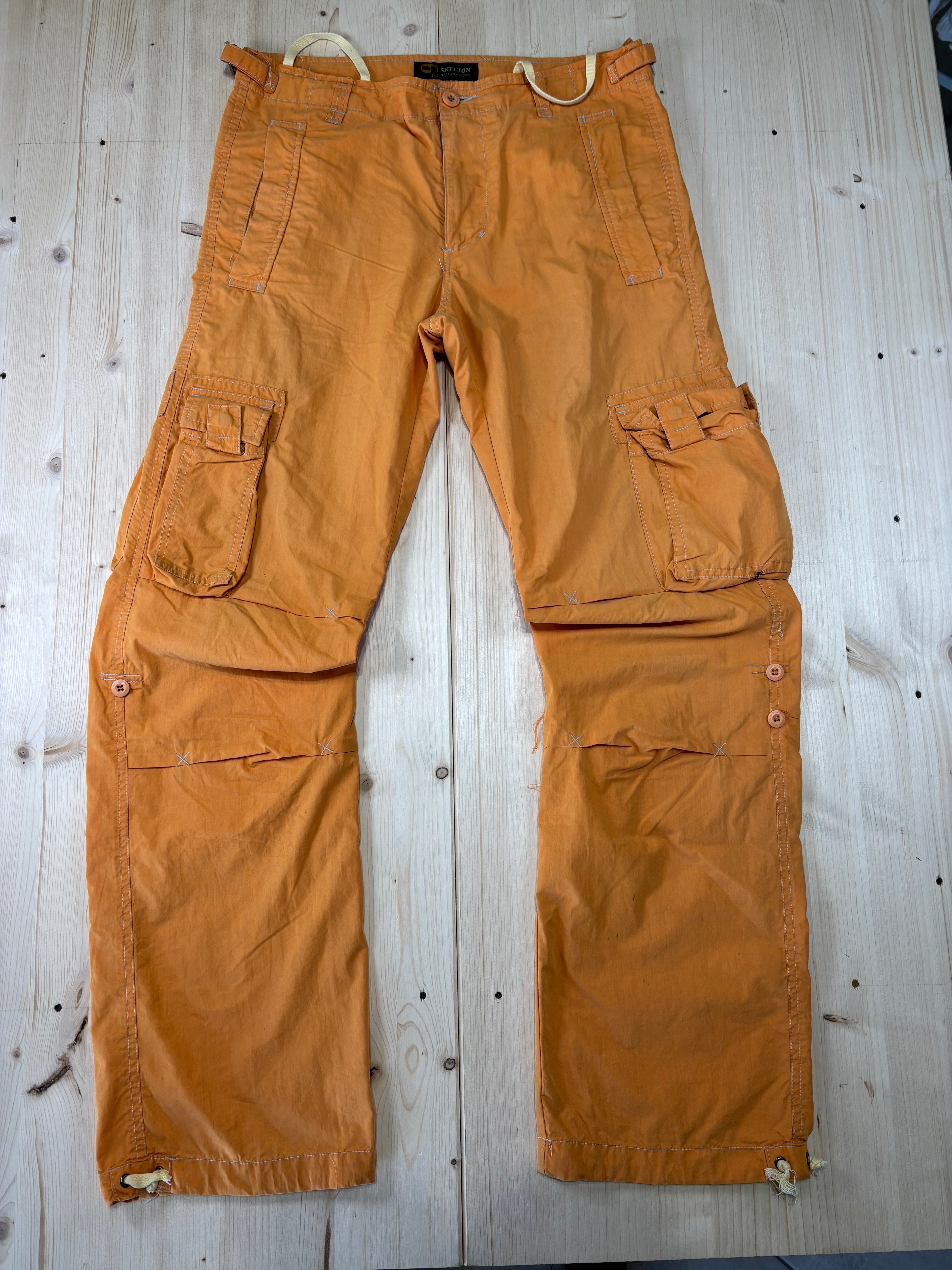 Pantalone Cargo Donna Arancione Vita Bassa / Y2K