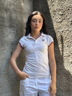 Polo Sportiva Nike Court Vintage Bianca - Maglietta Tennis Slim Fit Donna
