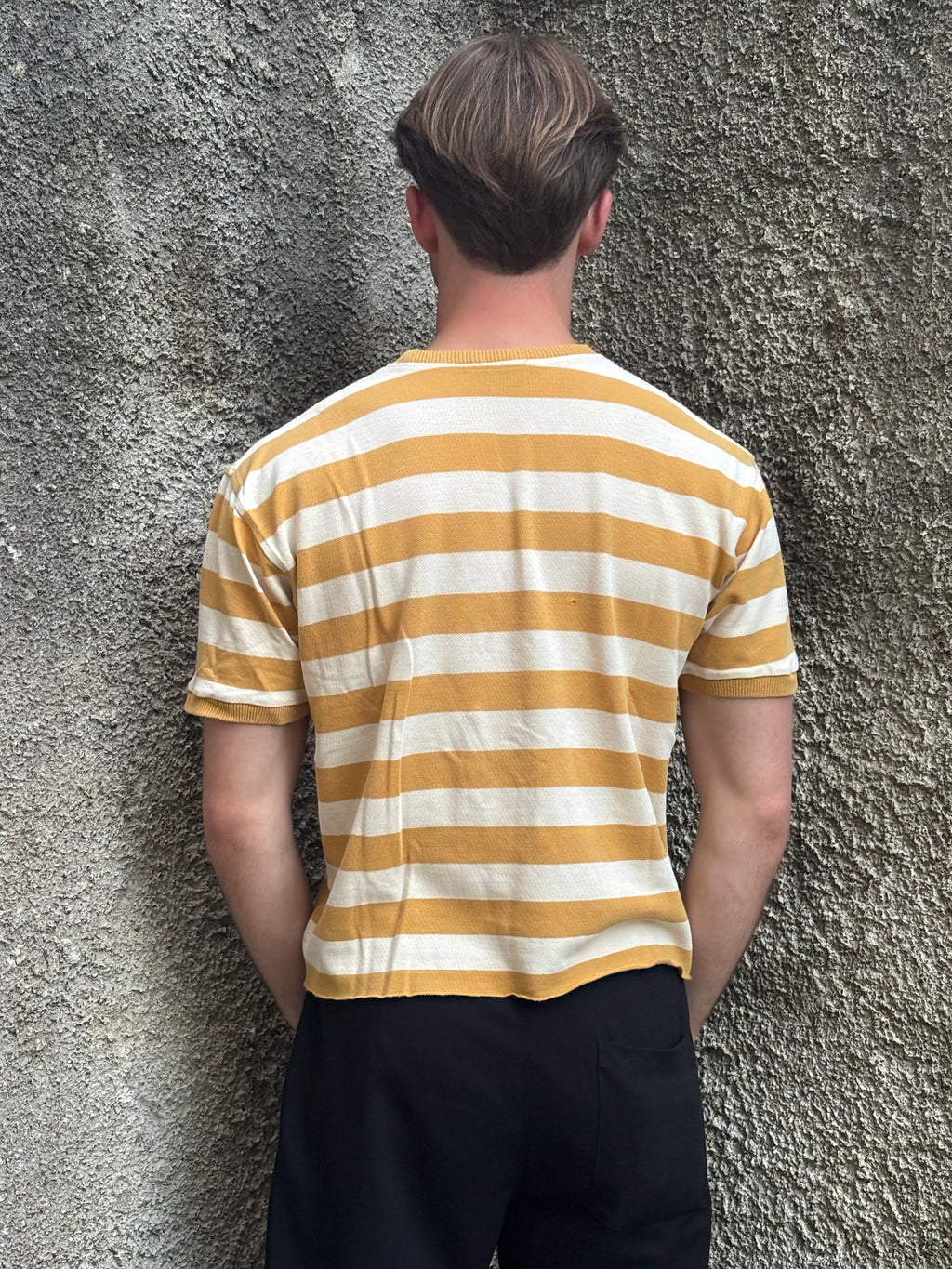 T-shirt Crop Emporio Armani Y2K Vintage a Righe
