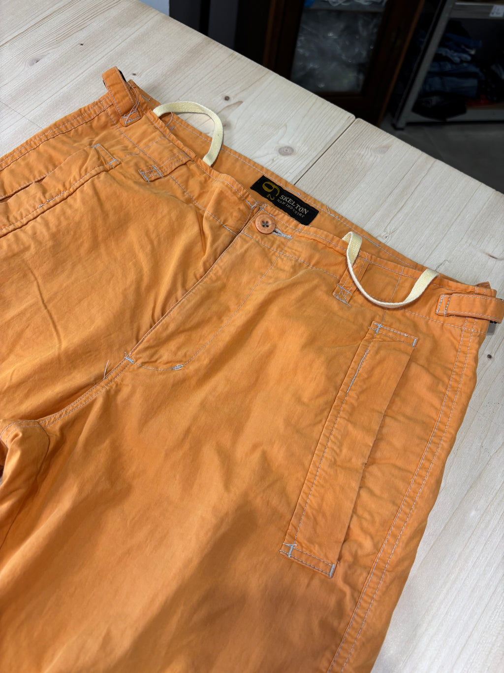 Pantalone Cargo Donna Arancione Vita Bassa / Y2K