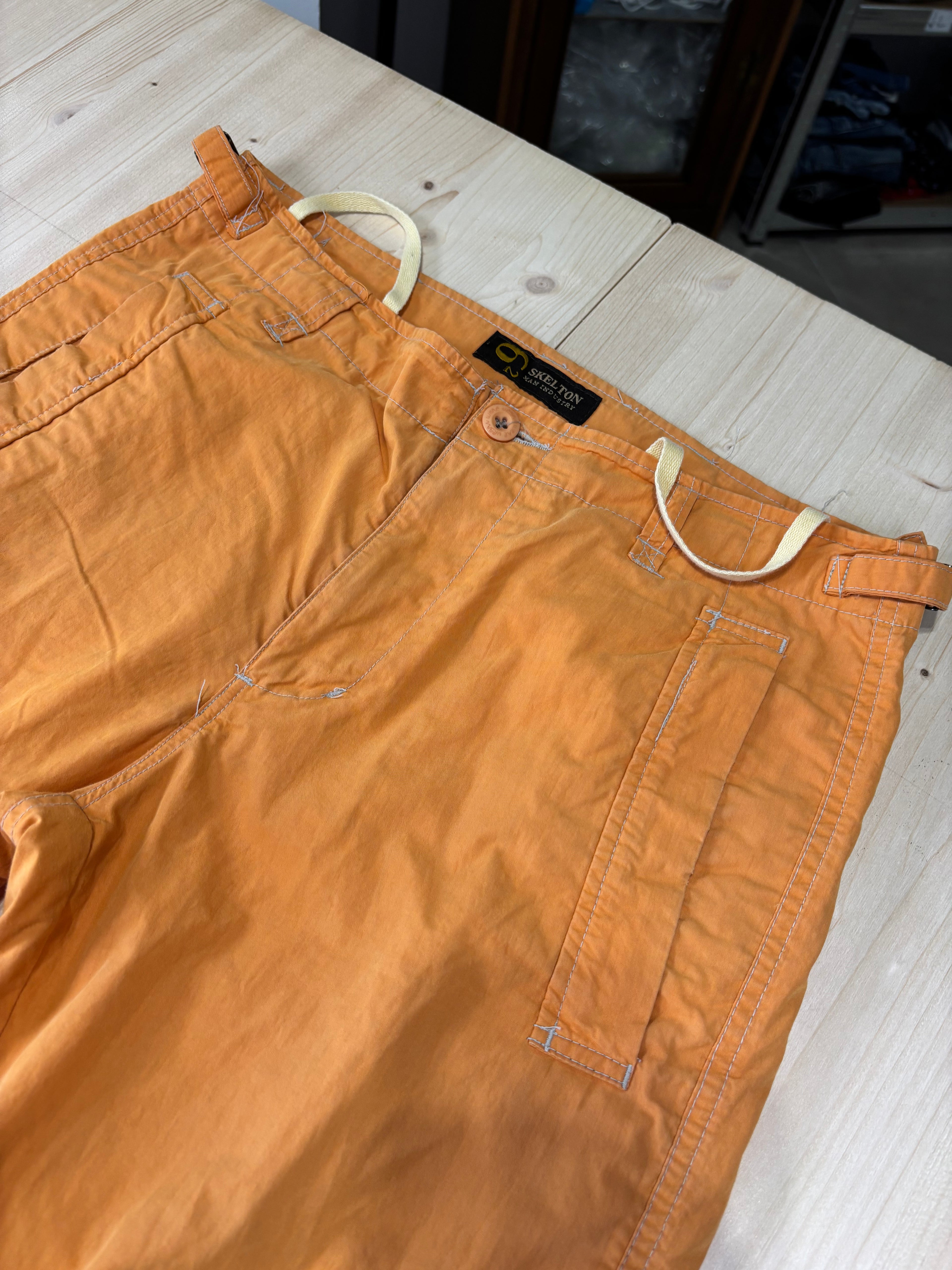 Pantalone Cargo Donna Arancione Vita Bassa / Y2K