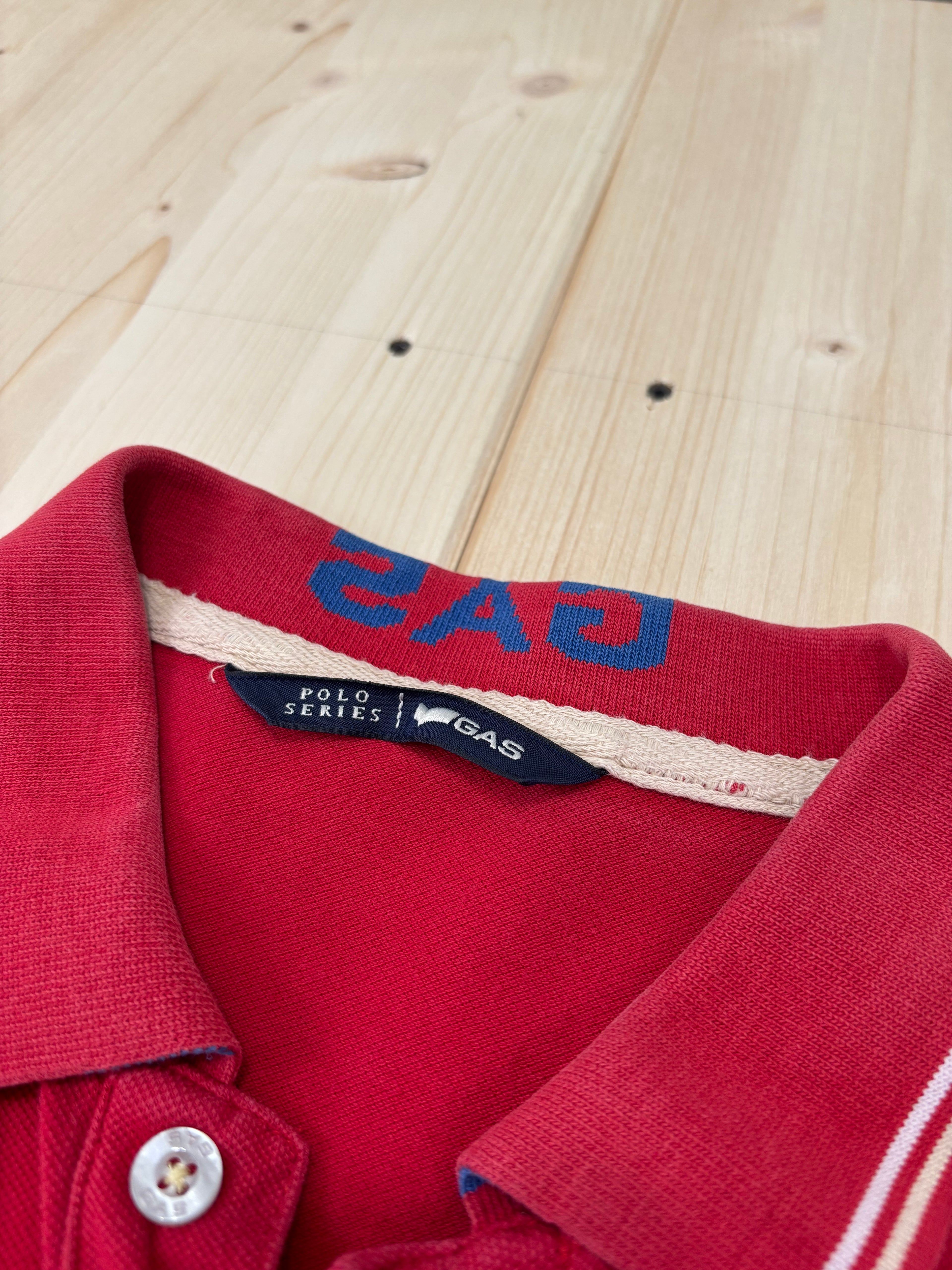 Polo GAS Uomo Rossa con Colletto a Righe – Regular Fit