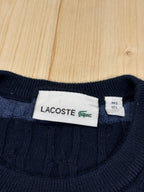 Vintage Lacoste Striped Cable Knit Sweater Crewneck - Navy & Blue