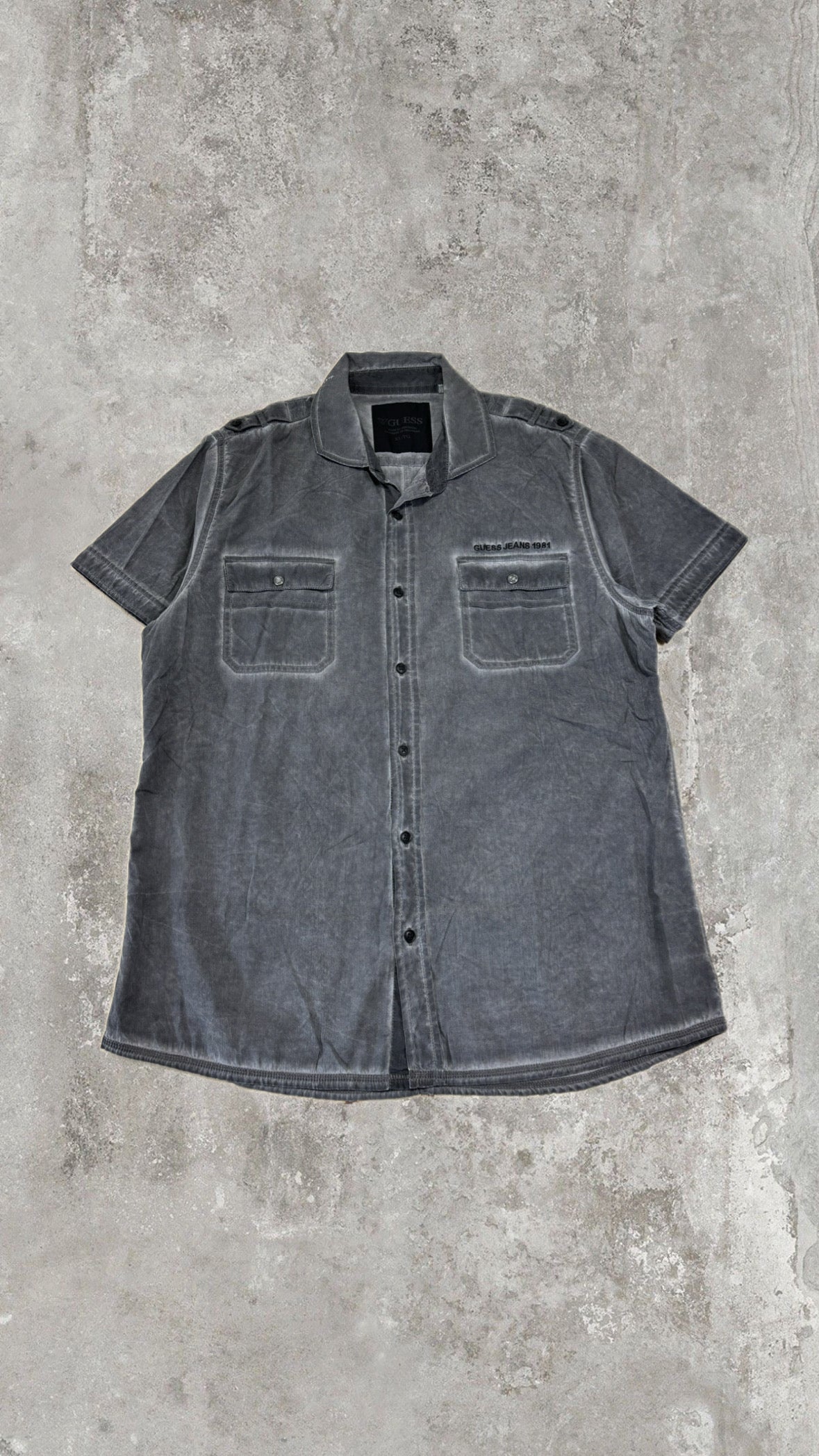 Guess Jeans 1981 Washed Grey Short Sleeve Shirt