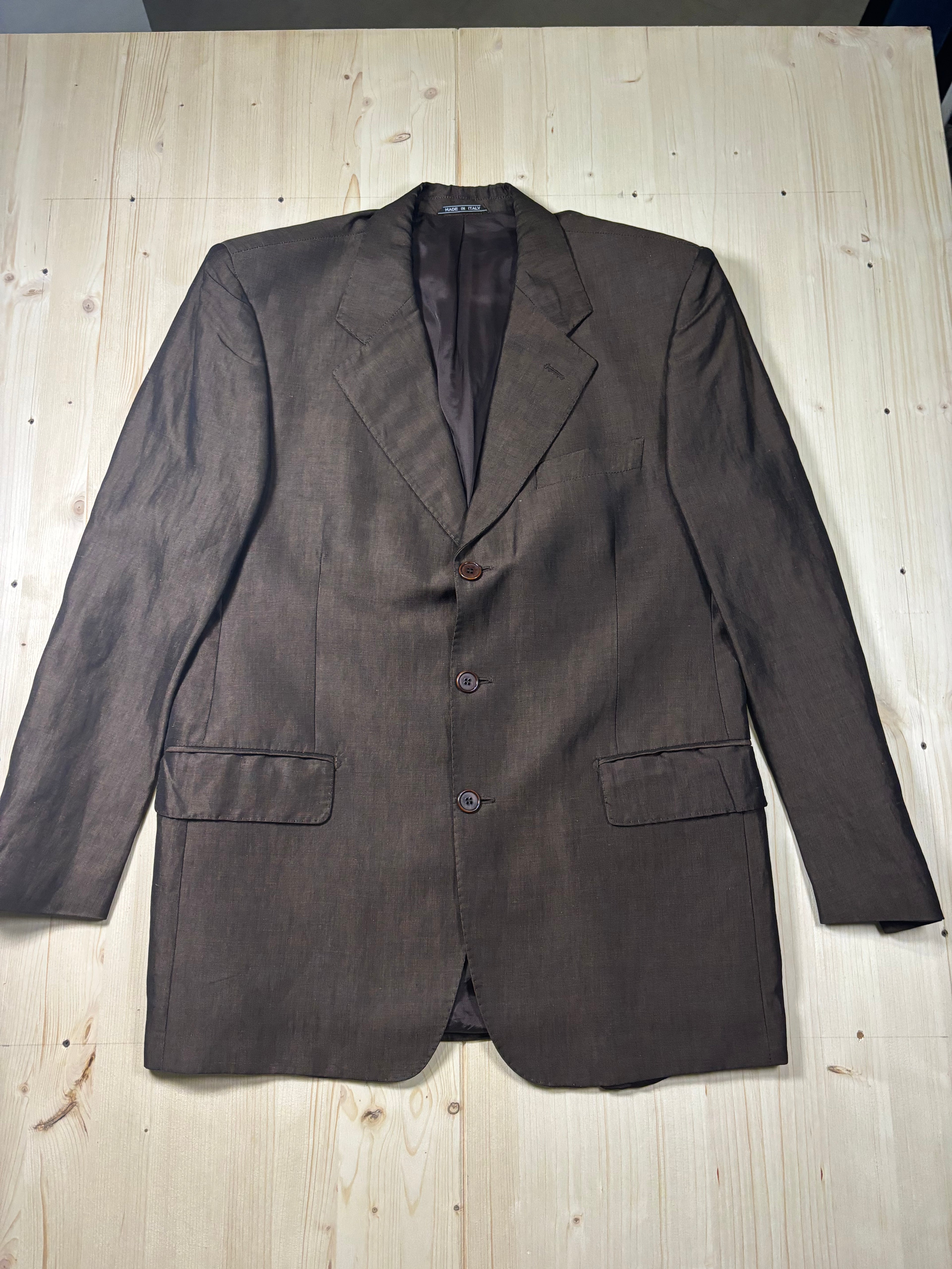 Brown Lightweight Suit Set Blazer Trousers Made in Italy