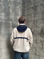 Vintage Chaps Ralph Lauren Hooded Anorak Jacket Beige / Navy