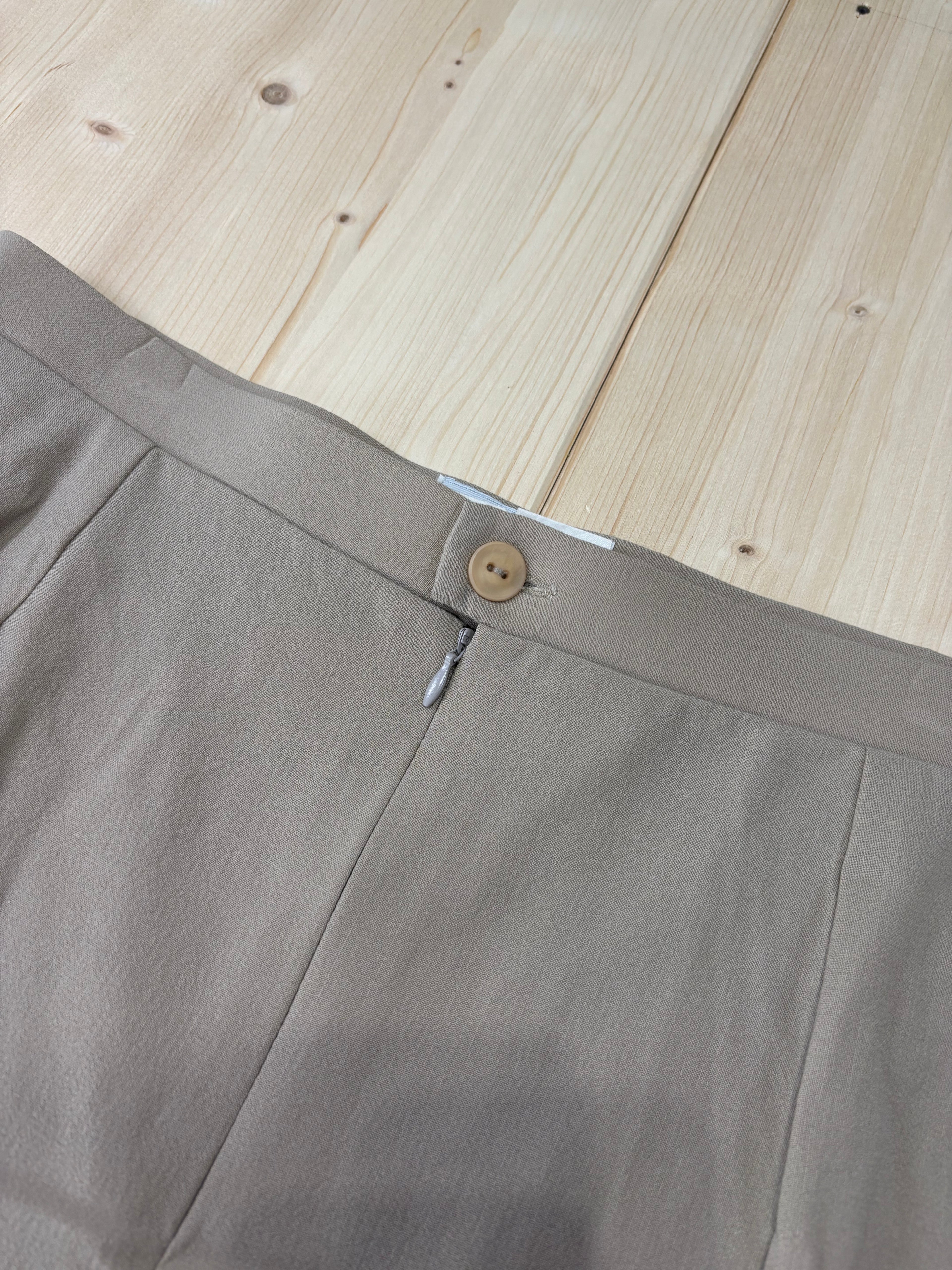 Gonna Midi Pura Lana Vergine Made in Italy Beige Donna Y2K Vintage