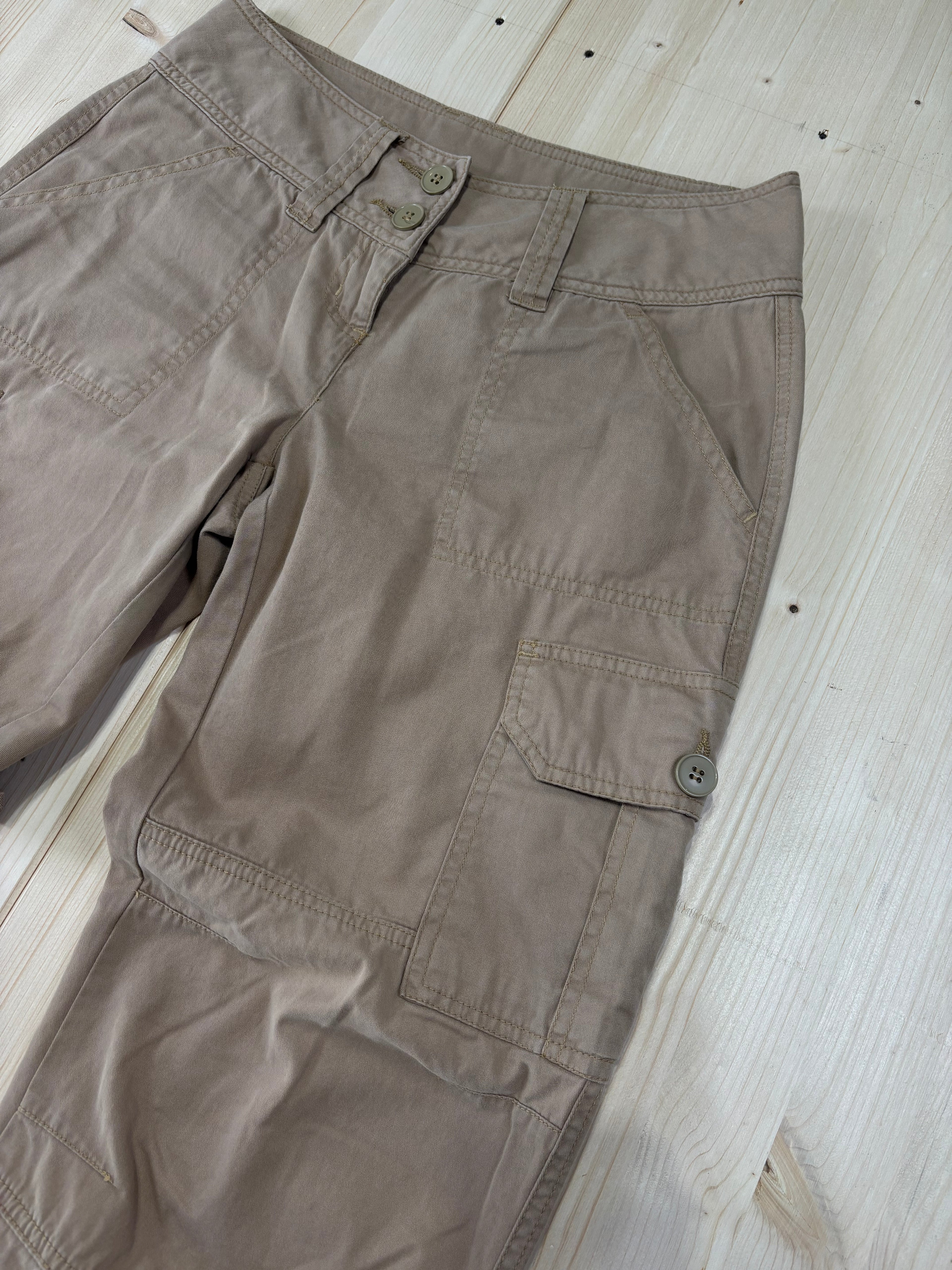 Pantalone Cargo Capri Donna Beige Vintage