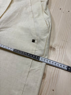 Pantalone Donna Beige in Lino a Vita Alta Vintage