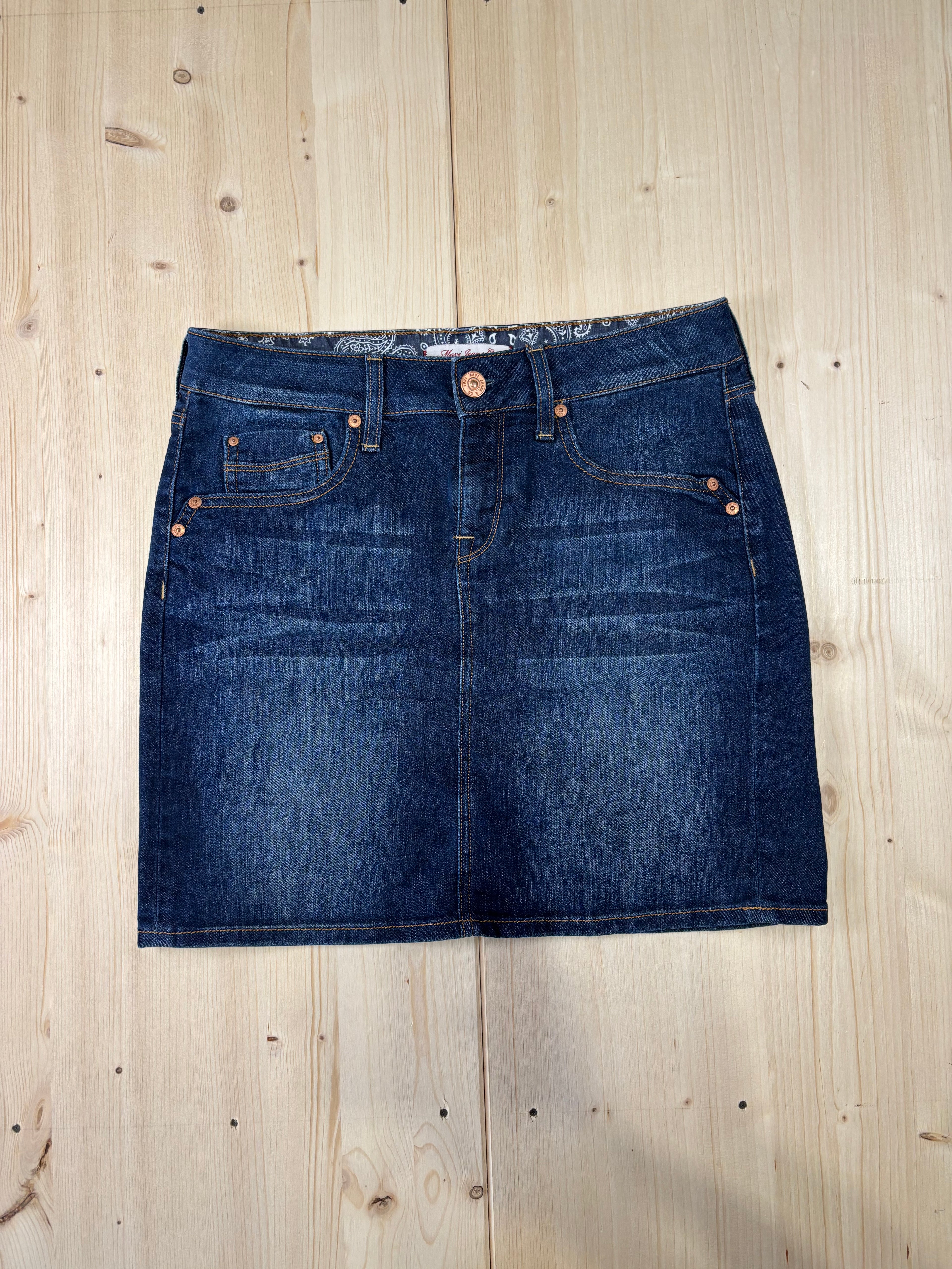 Minigonna Denim Mavi Blu Scuro Donna Y2K Vintage