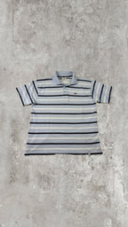 Polo Lacoste Uomo Azzurro Chiaro a Righe Orizzontali con Logo