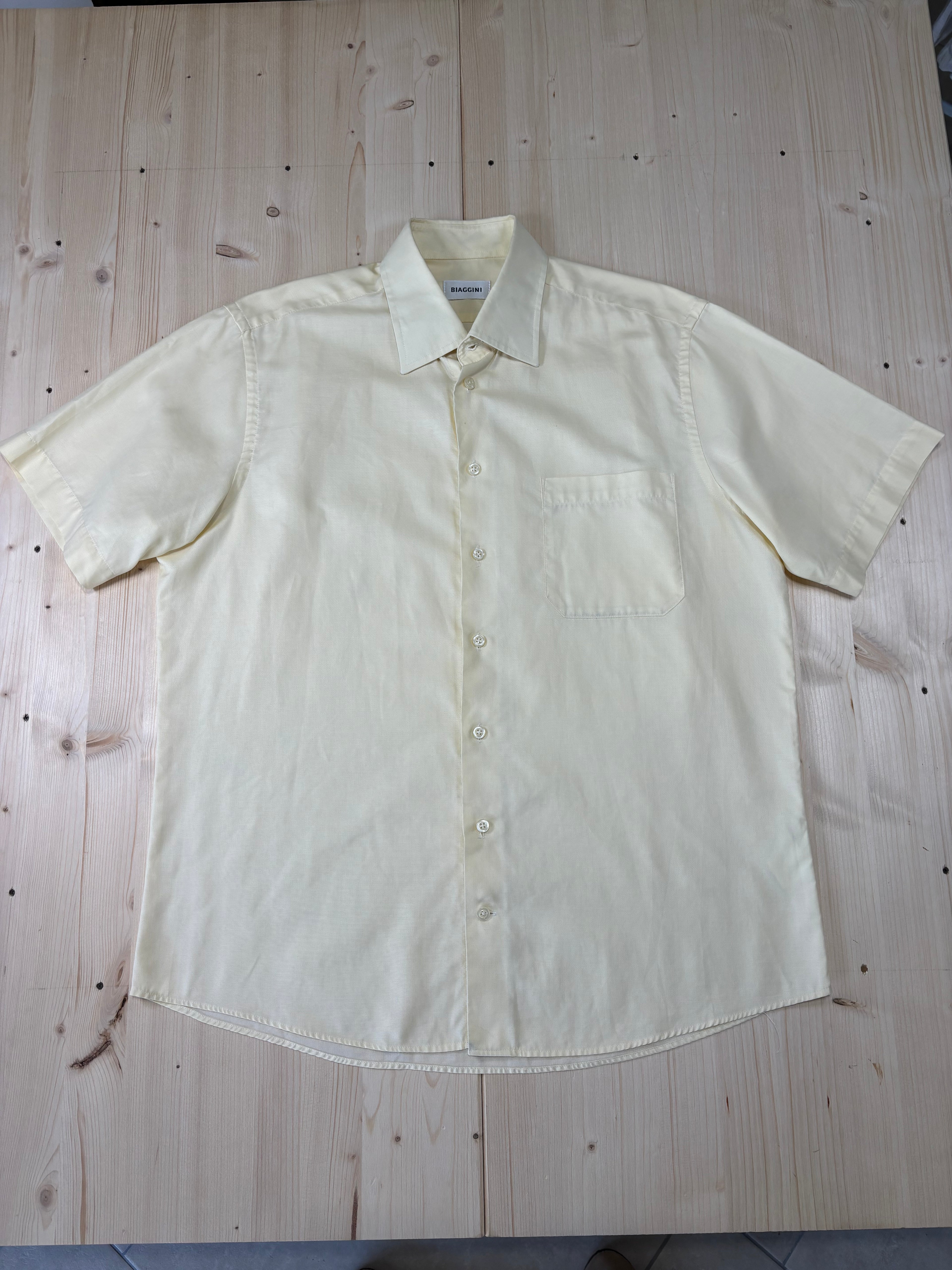 Camicia Unisex Biaggini Gialla a Manica Corta Vintage