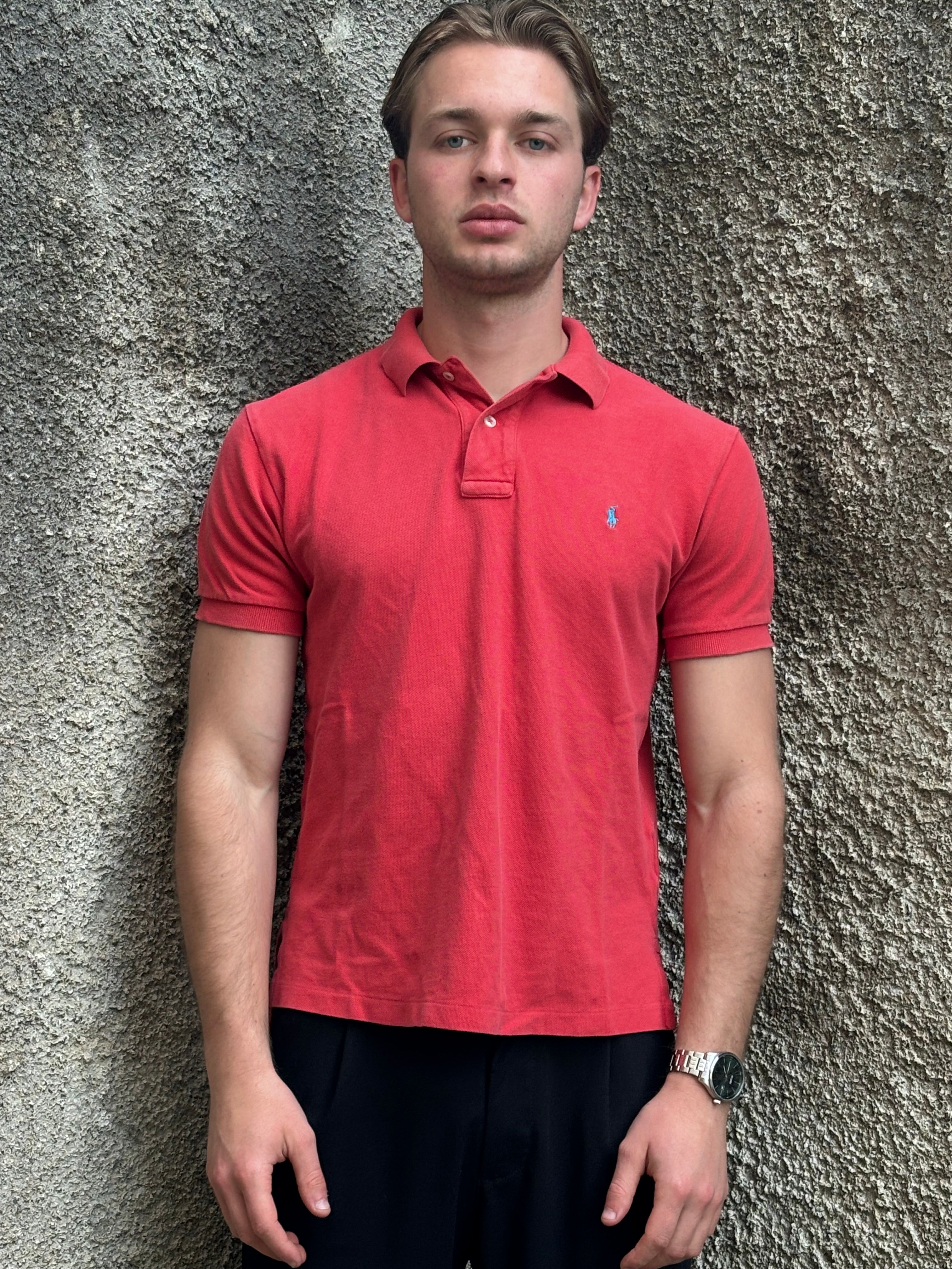 Polo Ralph Lauren Uomo Rossa con Logo Ricamato – Custom/Slim Fit