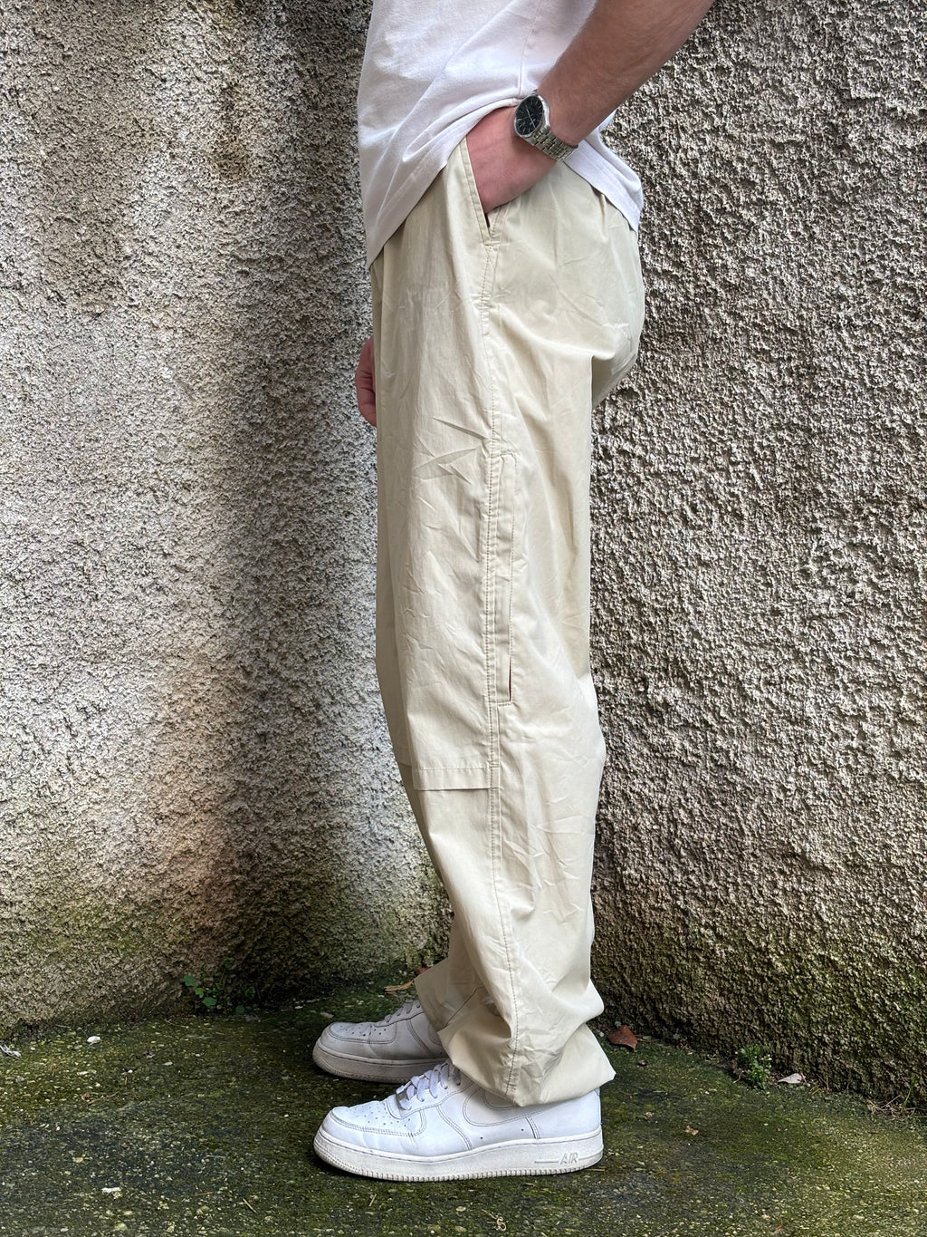 Invicta Vintage Track Pants Beige Loose Fit