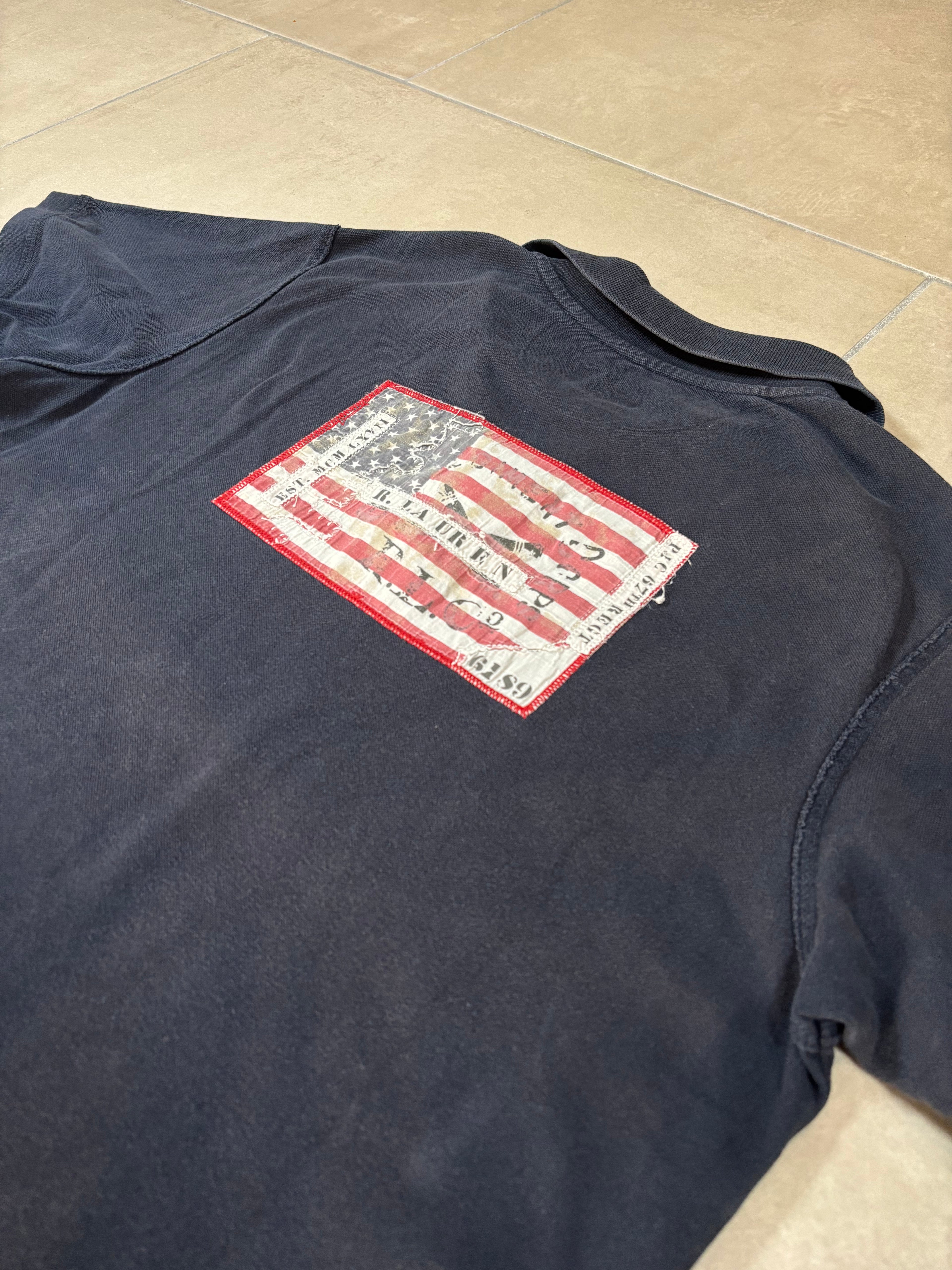 Polo Ralph Lauren Navy Flag Print Polo Shirt