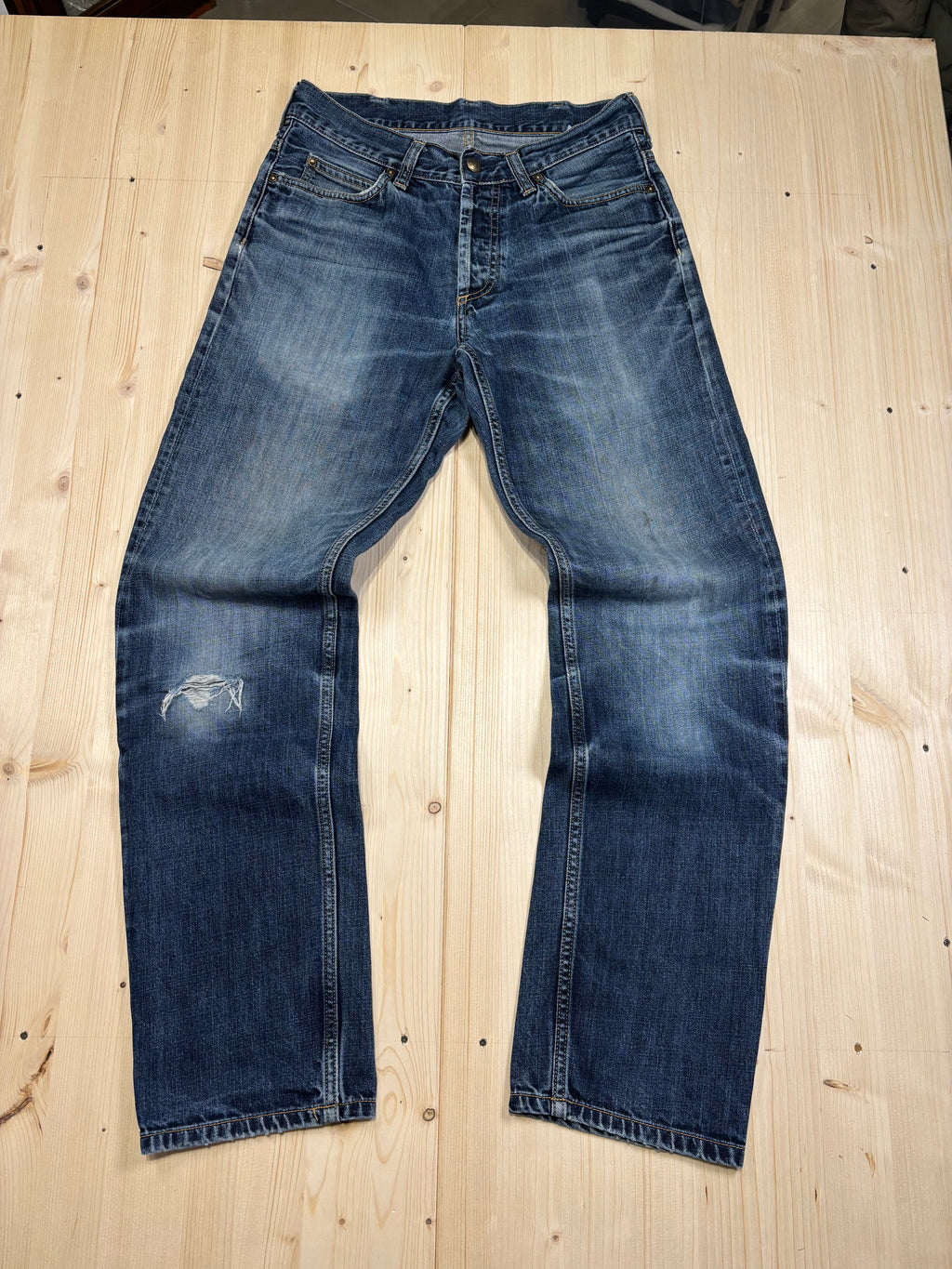 Carhartt Vintage Blue Wash Denim Jeans Straight Leg