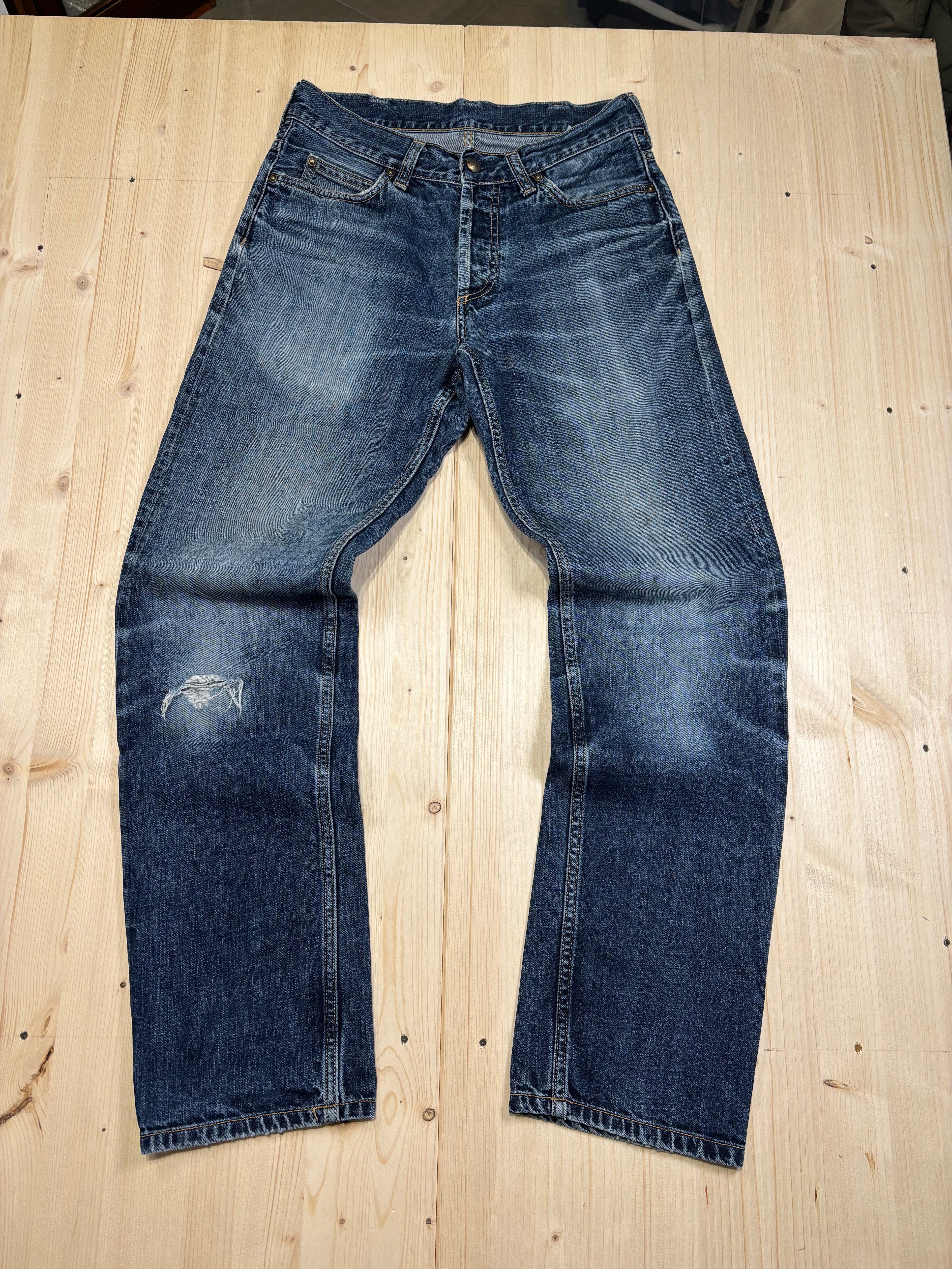 Carhartt Vintage Blue Wash Denim Jeans Straight Leg