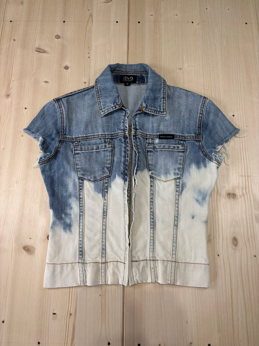 Gilet Donna D&G Denim Smanicato Tie-Dye Vintage