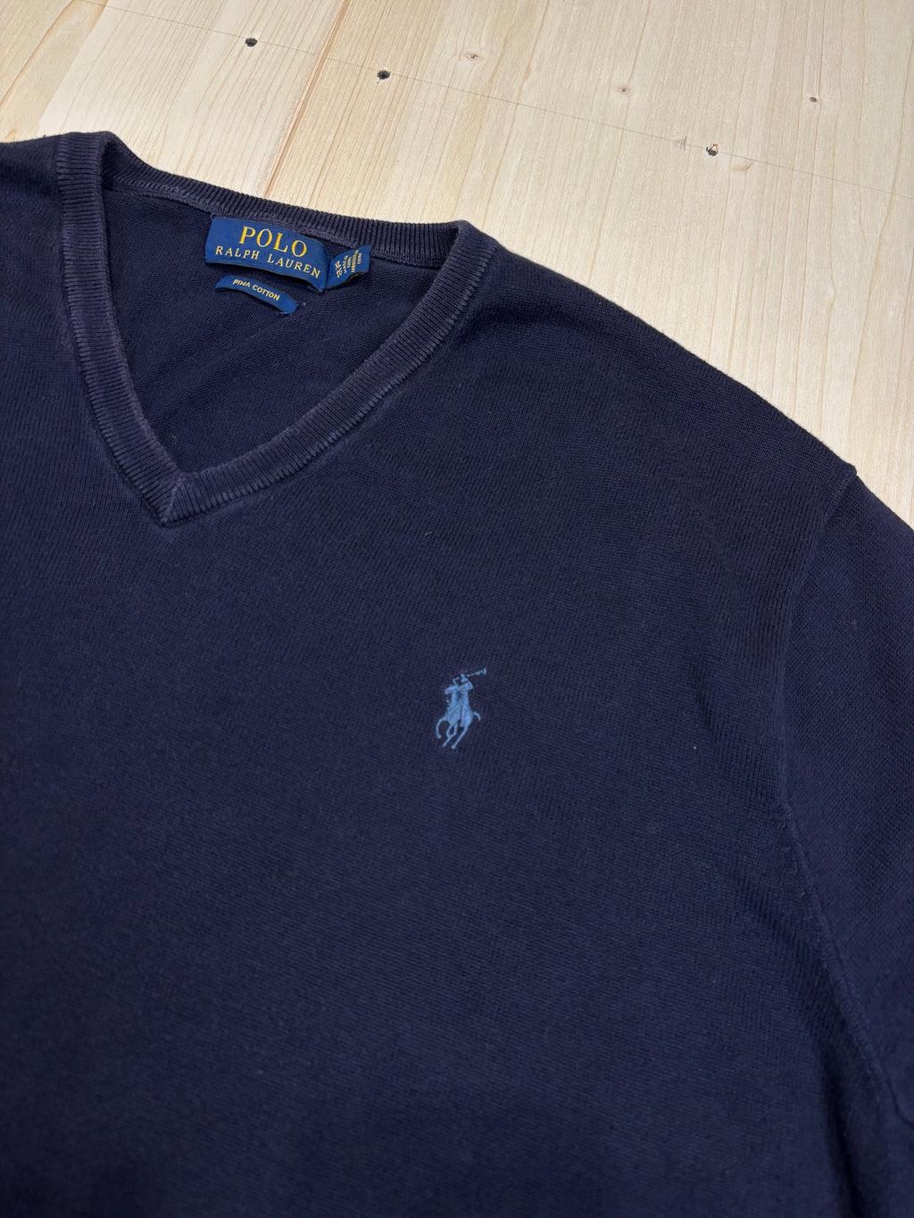 Polo Ralph Lauren Vintage V-Neck Sweater – Navy Blue