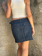 Mini Gonna Gap Vintage in Denim Scuro a Vita Bassa
