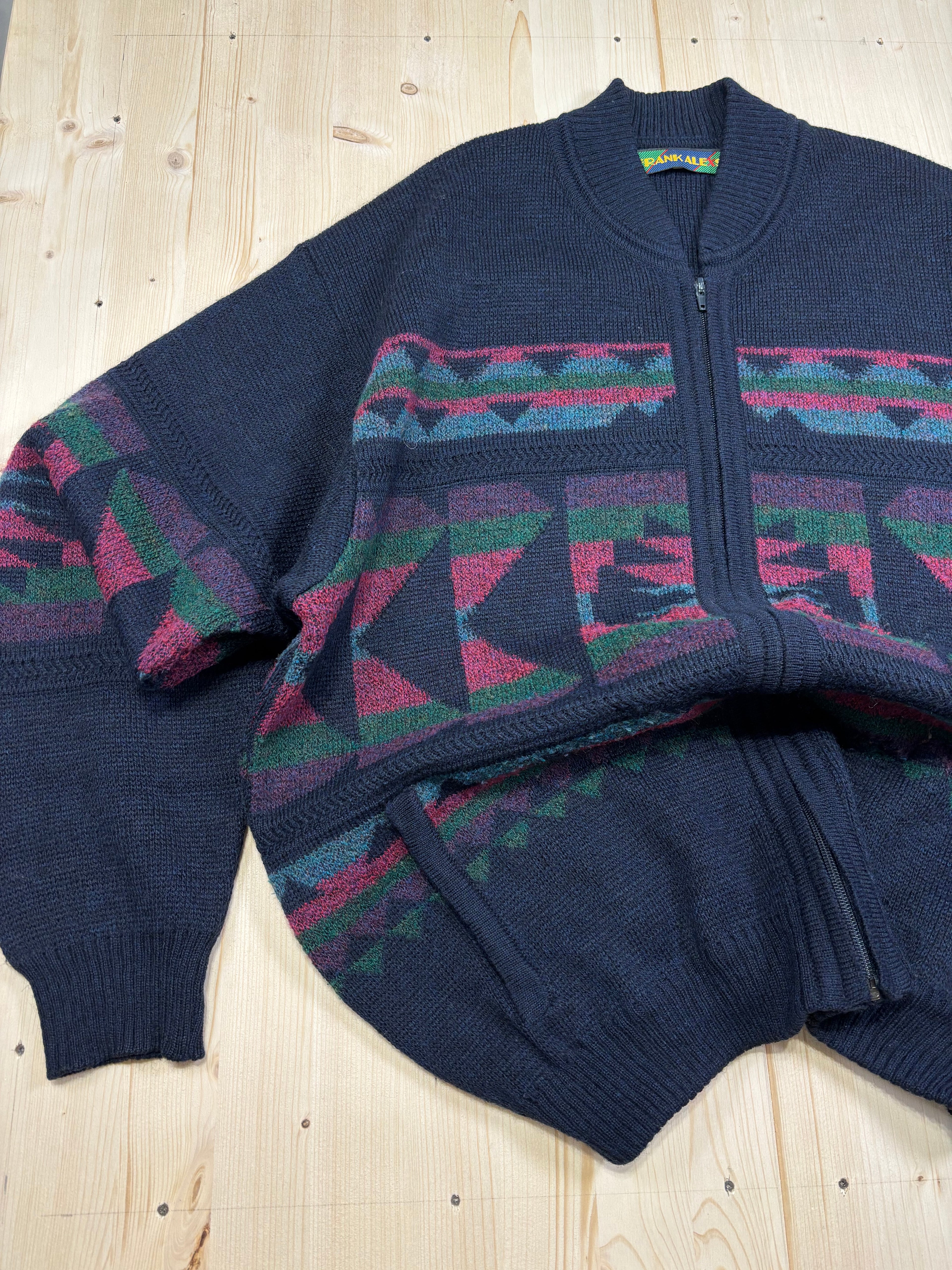 Maglione con Zip Vintage Anni 90 in Misto Lana
