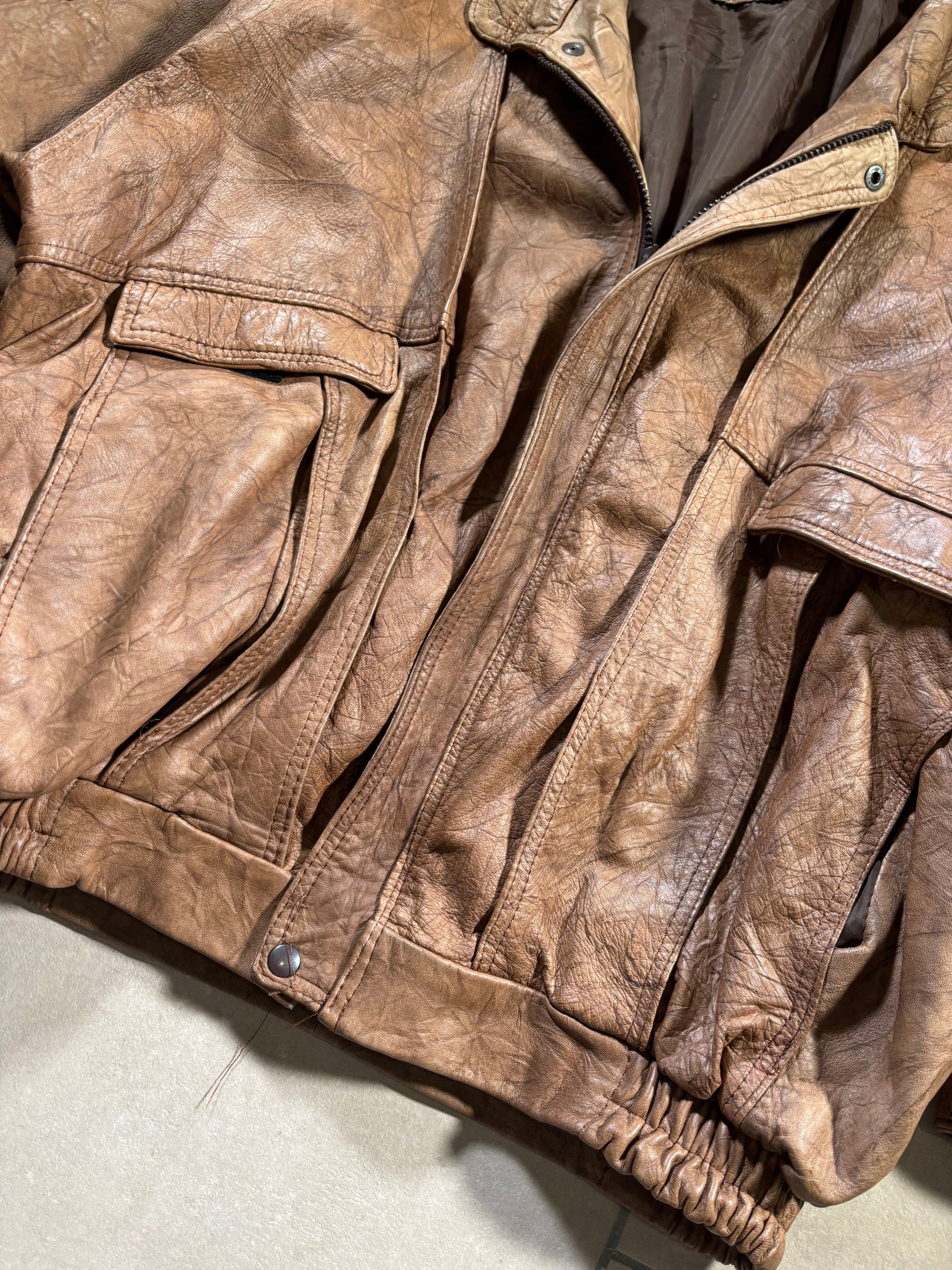 Bomber Vintage 80s in Pelle