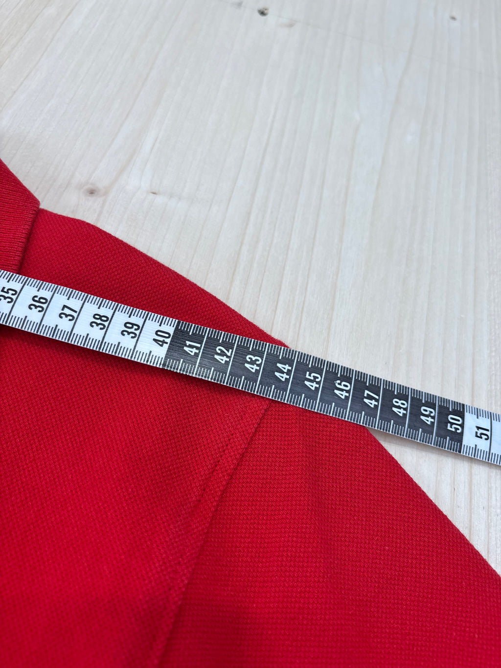 Polo Lacoste Rossa Vintage Logo Ricamato